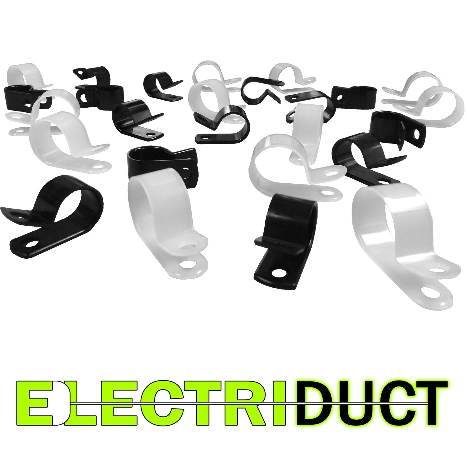 1/4'' Electriduct Heavy Duty Nylon Cable Clamps Mouting Wire Clips   250Pcs | White