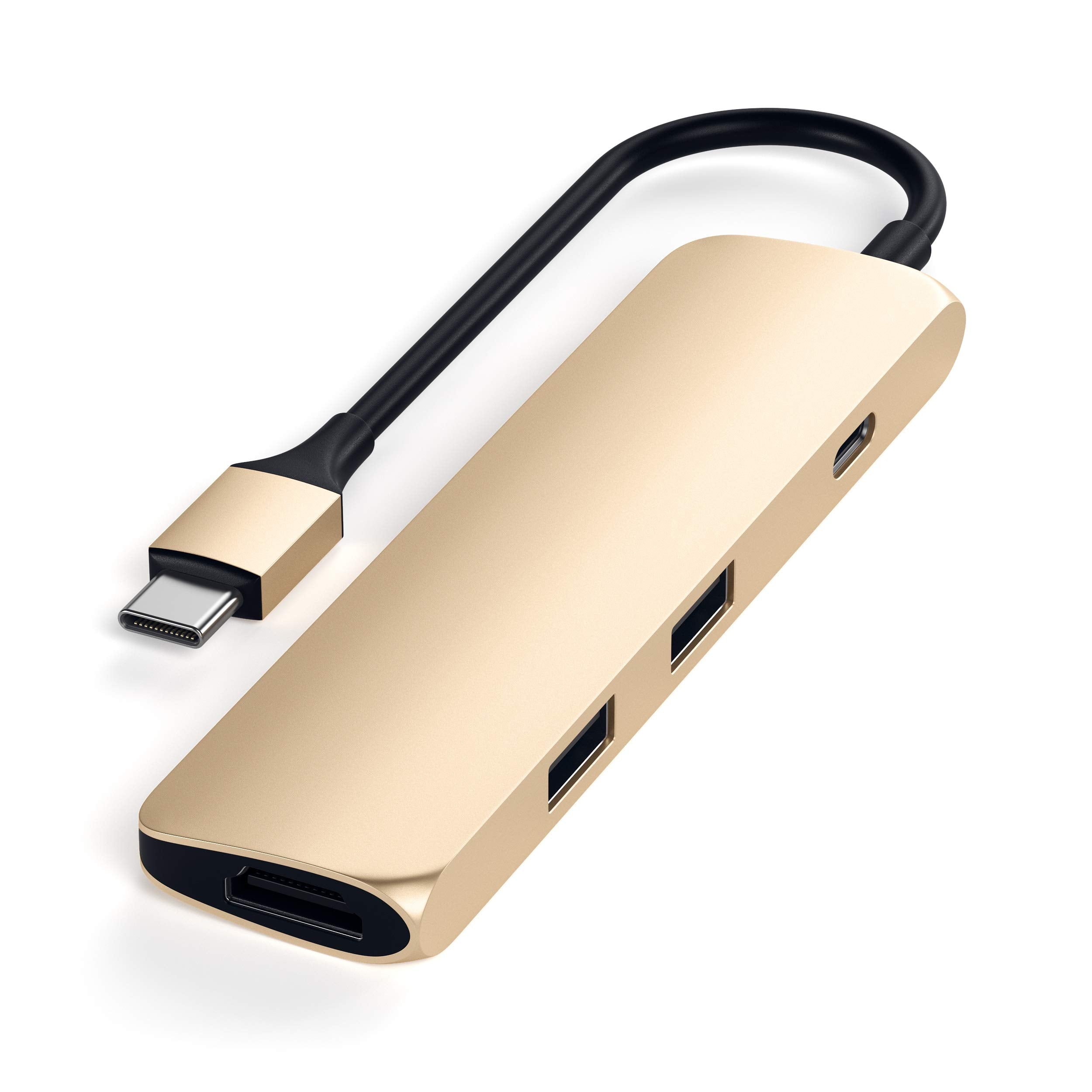 Satechi Usb C Hub Multiport Adapter, Usb C Docking Station With 4K Hdmi, 60W Usb C Pd Charging, 2 Usb A, For Macbook Pro/Air M1 M2 M3, Dell, Hp, Surface, Lenovo   Gold