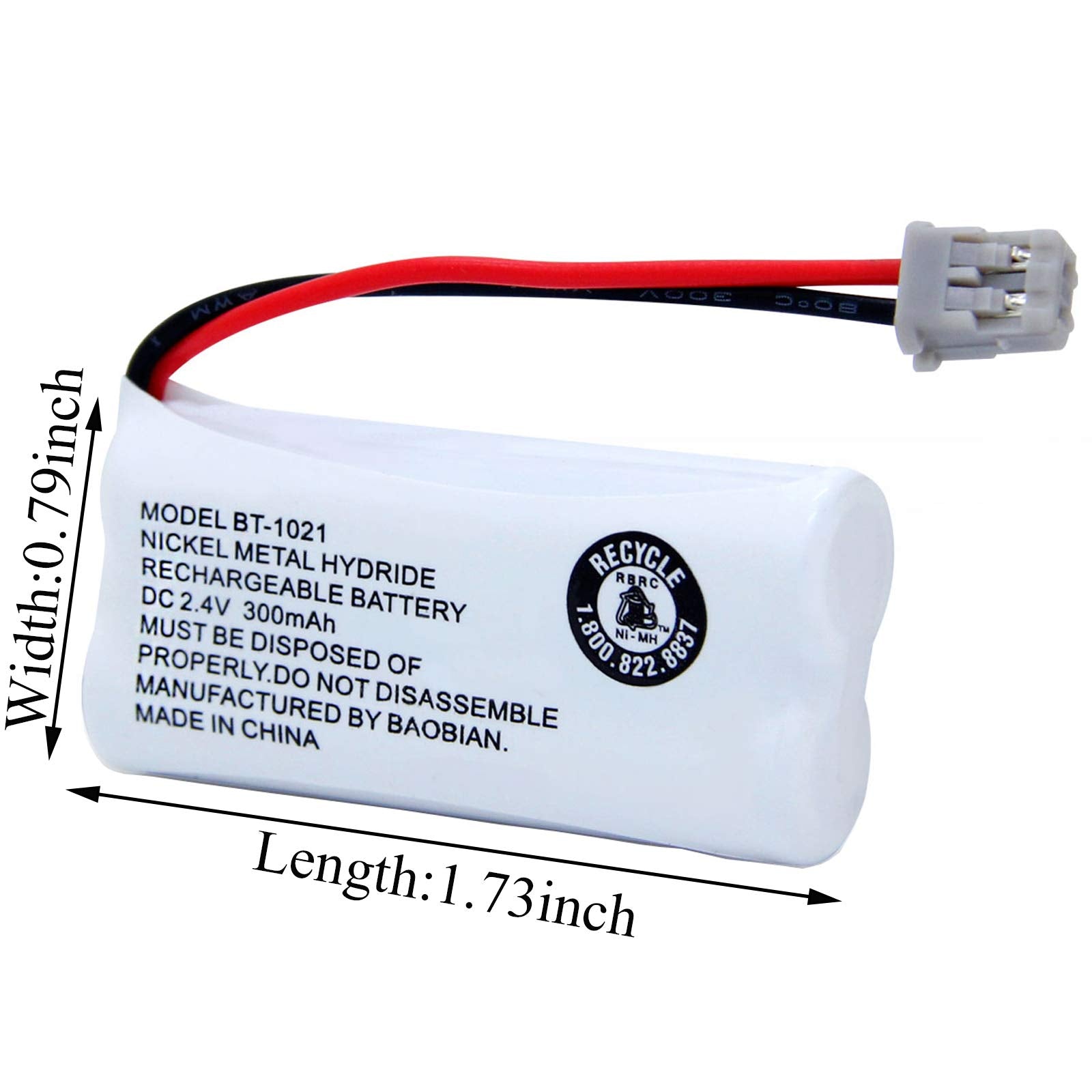 Baobian Bt 1021 Bbtg0798001 Rechargeable Battery Replacement Compatible With Uniden Cordless Handset Telephones Model Bt1021 Bt 1008 Bt 1016 2.4V Ni Mh 2 Pack