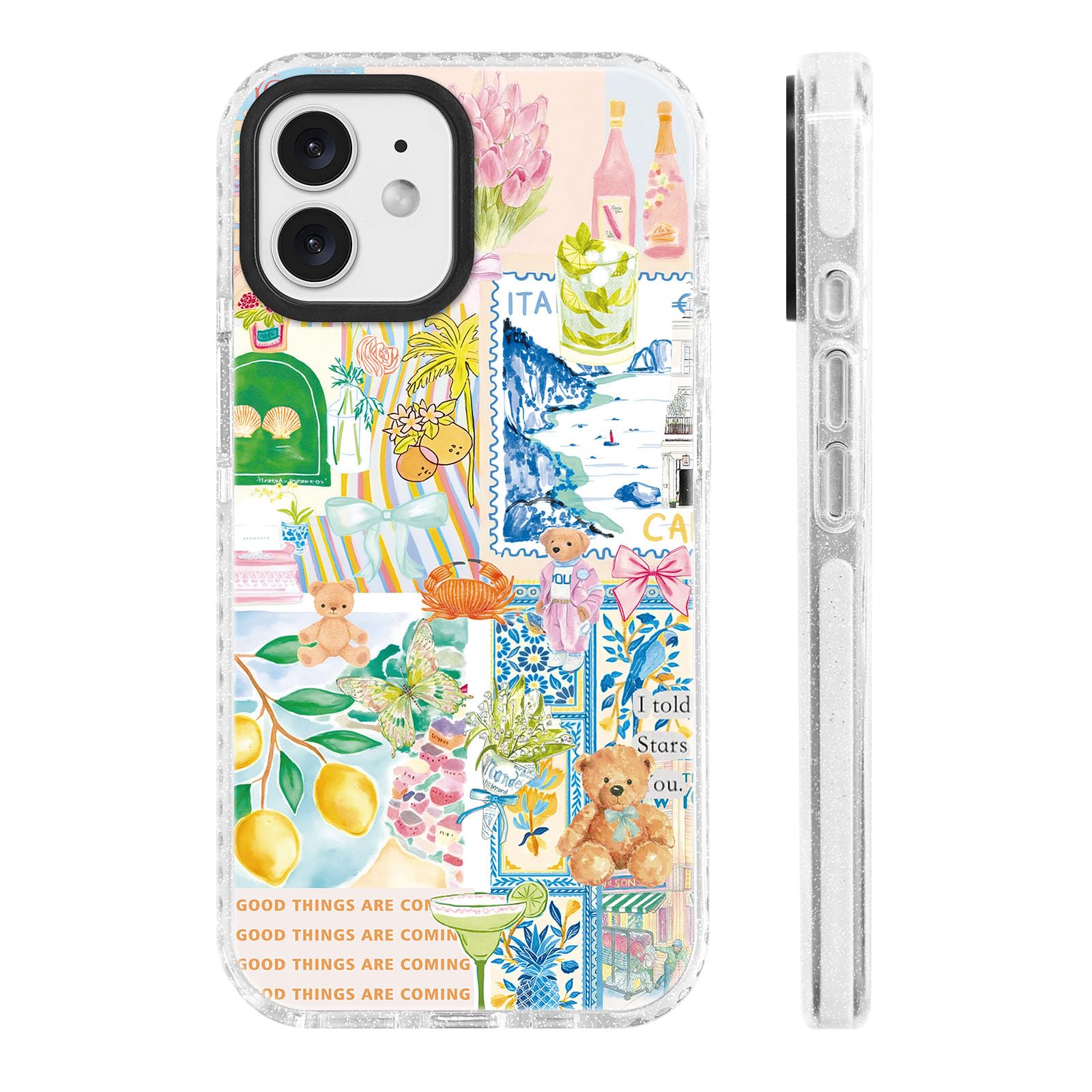 ChiCs-Flaura for iPhone 12 & iPhone 12 Pro Case [Military-Grade Drop Protection/Uplifting Soft TPU Protective/Camera Protection/
