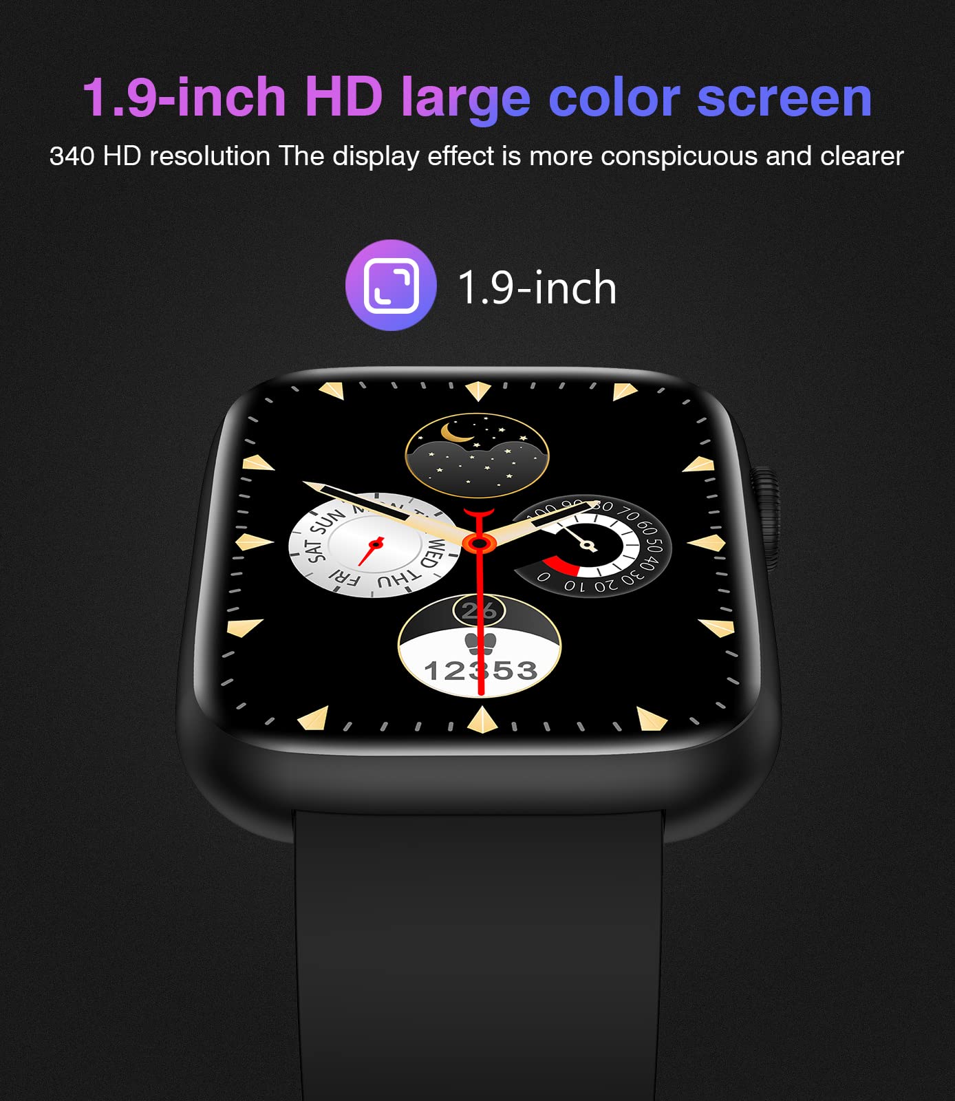 Smart Watch With Bluetooth Call Answer/Dail For Men Women ,1.9'' Hd Full Touch Screen Fitness Tracker, Smartwatch With Heart Rat