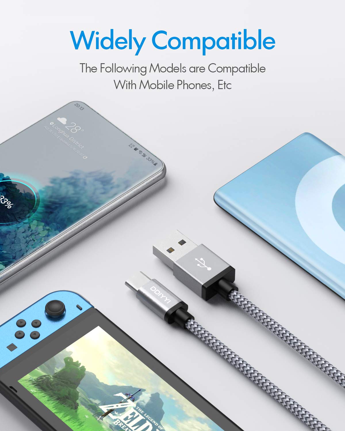 Ddiyyi Usb C Cable 3Ft 3 Pack Usb To Usb C Cable Fast Charging Car Charger Usb C Carplay For Iphone 16/15 Pro Plus Max, Samsung Galaxy S25 S25Ultra S24 S23 S22, Pixel 9 8, Usba To Usbc Charger Cord