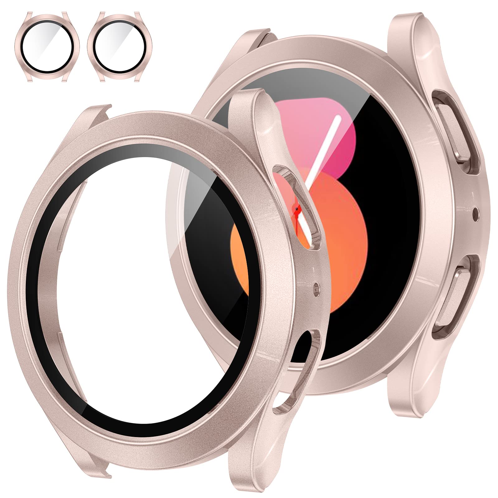 Tensea [2Pack For Samsung Galaxy Watch 5 2022/4 2021 Screen Protector Case 44Mm Accessories, Protective Face Cover For 44 Mm, Ha