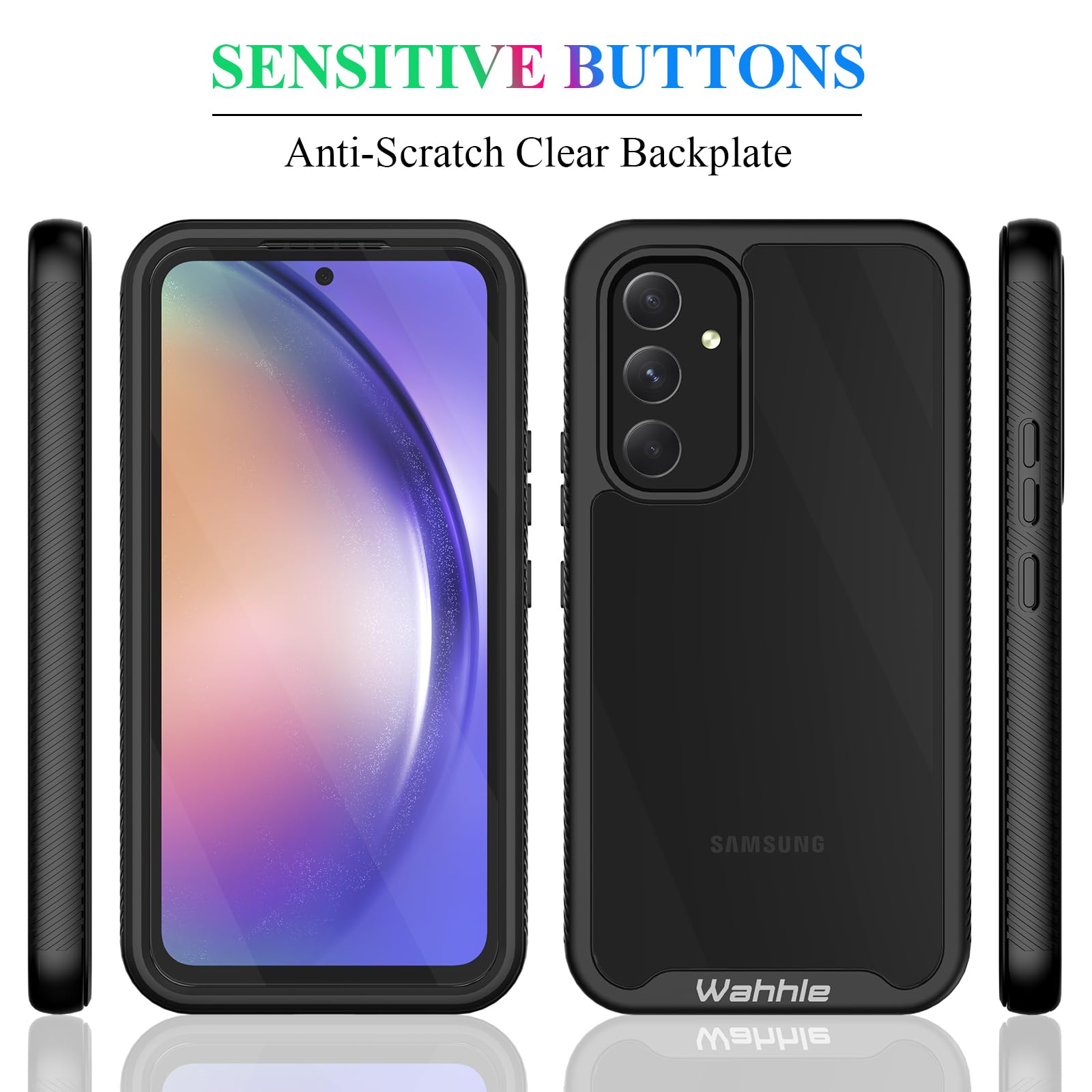 Wahhle Compatible With Samsung Galaxy A54 Case, Built In Screen Protector Full Body Shockproof Slim Fit Bumper Protective Phone
