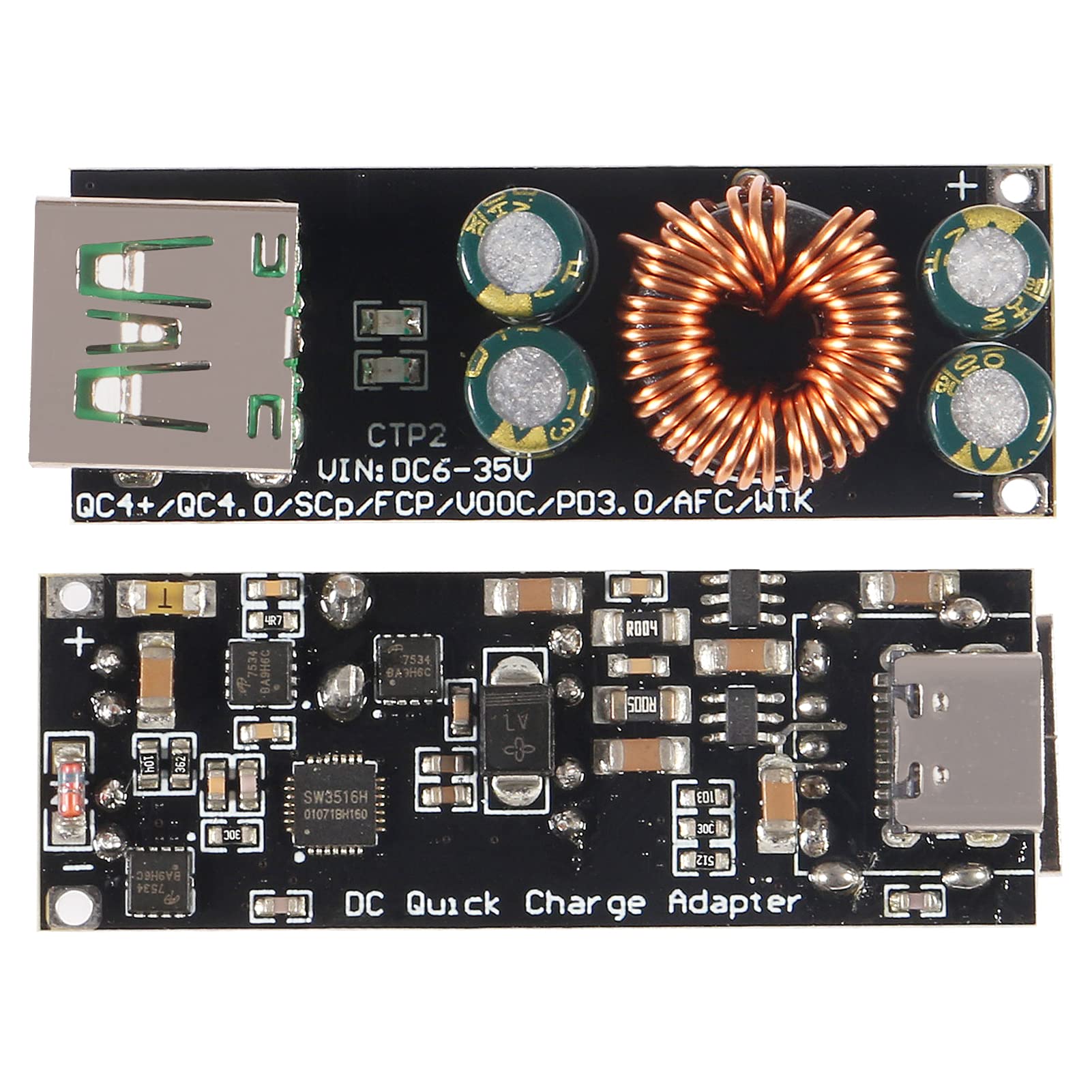 Aceirmc 60W 6 35V Dc To Usb Type C Pd 3.0 Qc4 Type A Qc3.0 Dc Fast Charge 12V 24V Step Down Power Module Usb Type C Mobile Phone