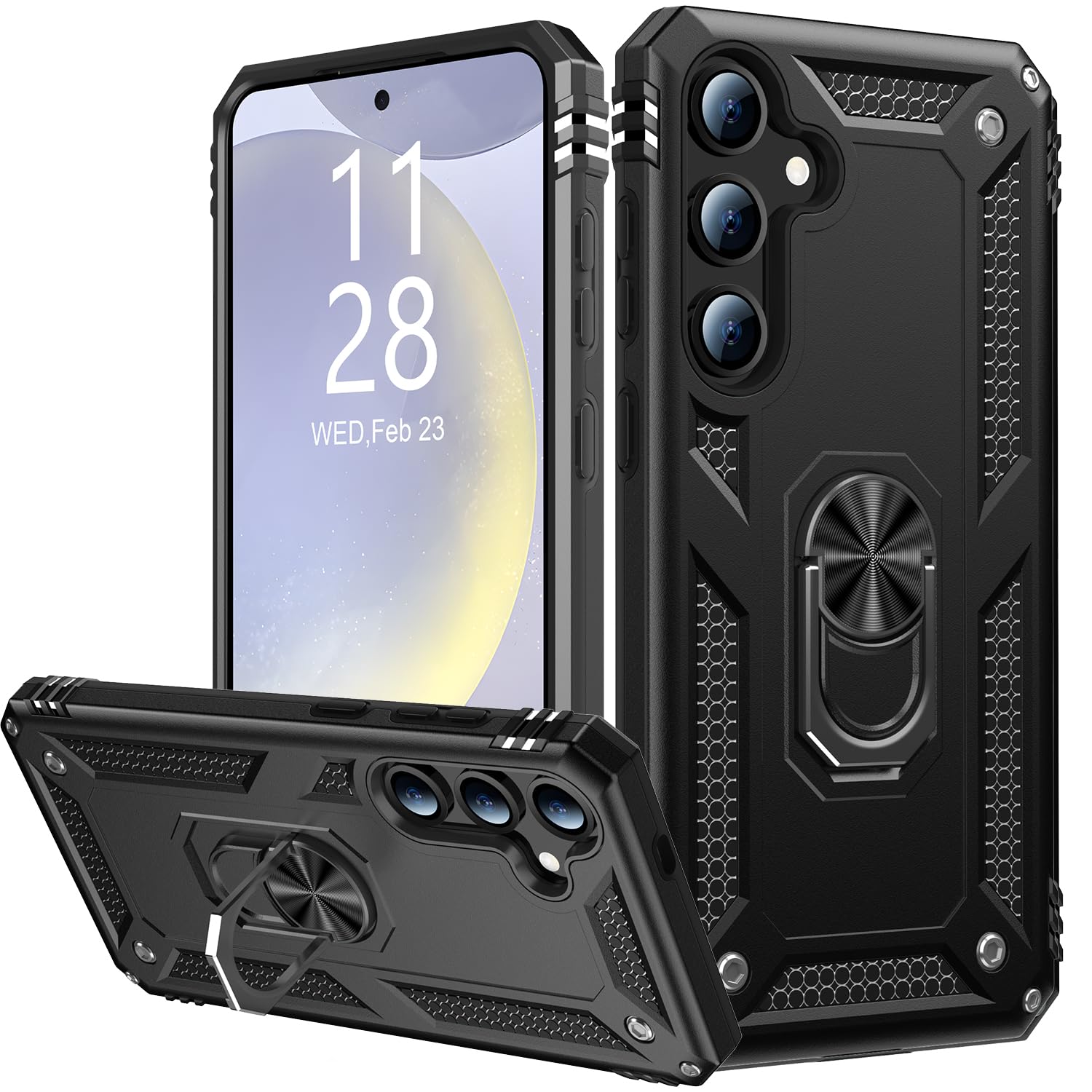 Ikazz For Galaxy S24 Case,Military Grade Shockproof Heavy Duty Protective Phone Cover Pass 16Ft Drop Test With Magnetic Kickstan