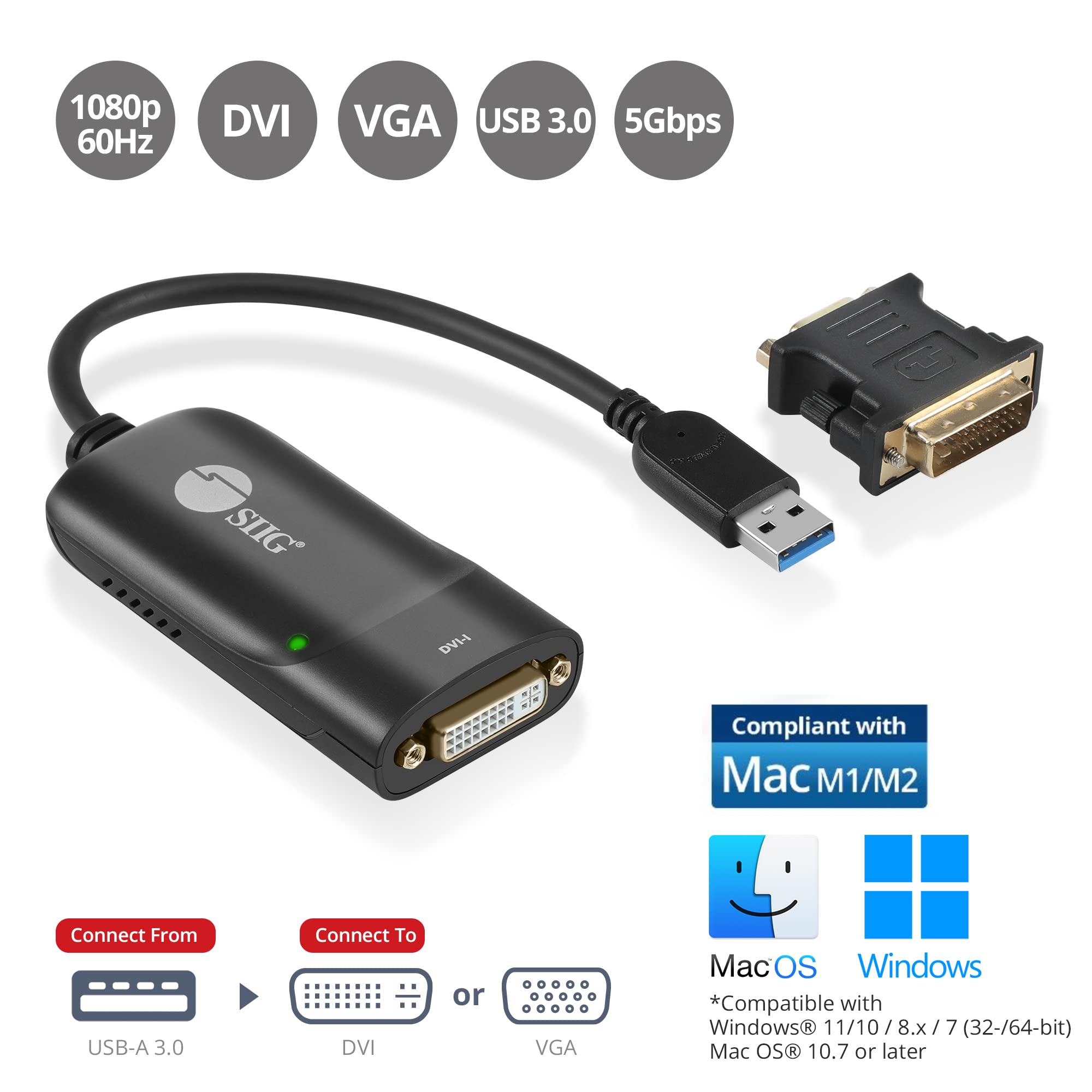 Usb 3.0 To Dvi/Vga Pro Adapter
