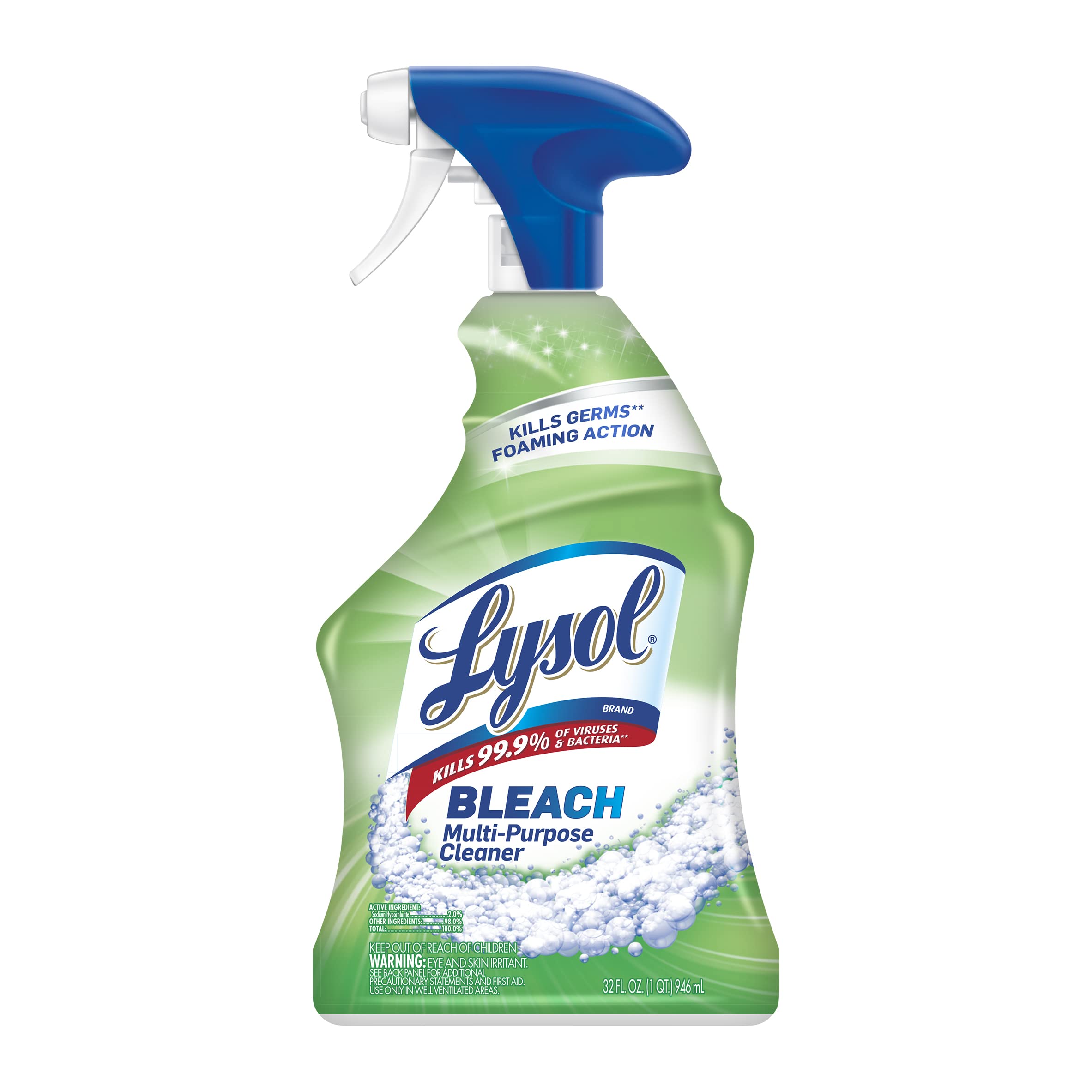 Lysol Multi Purpose Cleaner Sanitizing And Disinfecting Spray With Bleach, All Purpose Cleaning Spray For Bathrooms And Kitchens