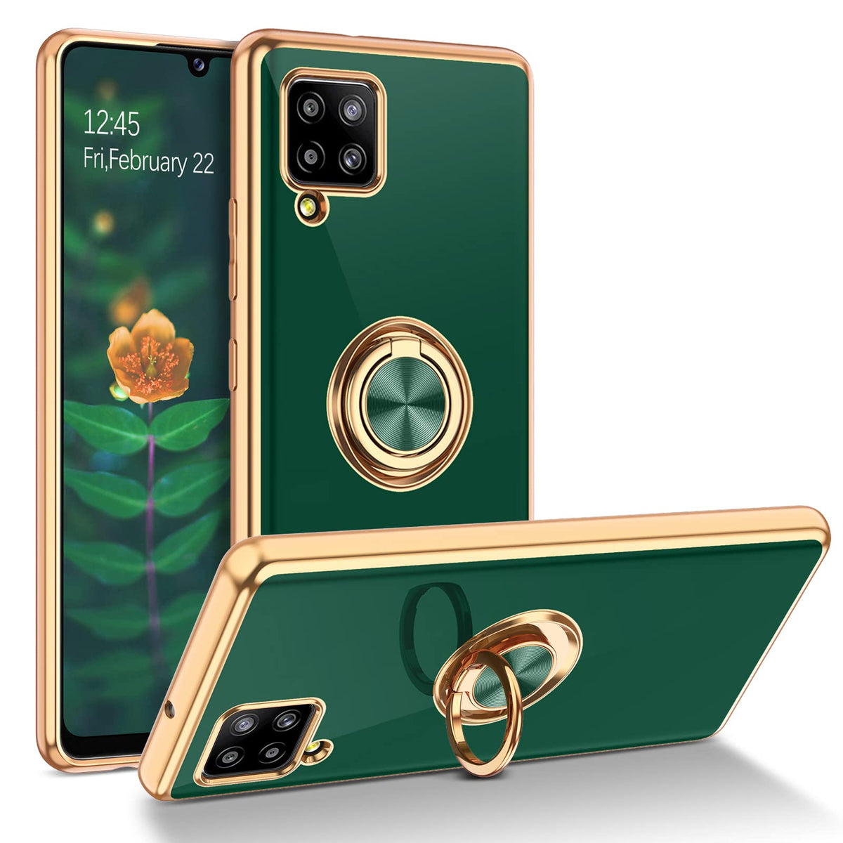 Duedue Samsung Galaxy A42 Case With Ring Holder Kickstand 360 Degree Rotation Magnetic Car Finger Soft Tpu Slim Cover Shockproof