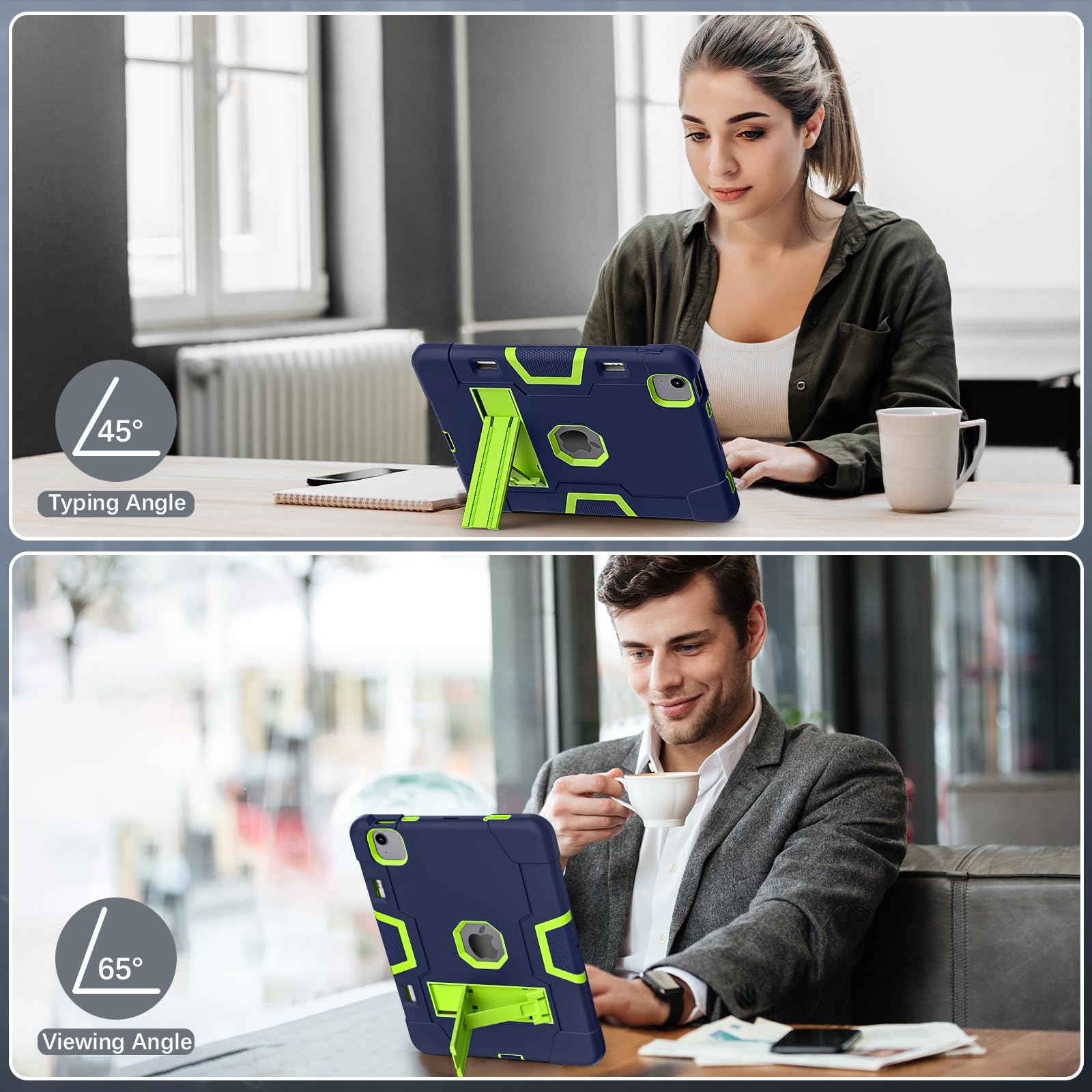 Tsqqst Case For Ipad Air 11 Inch M2 2024 With Pencil Holder, Drop Protection Shockproof Case Cover With Stand For Ipad Air 11''