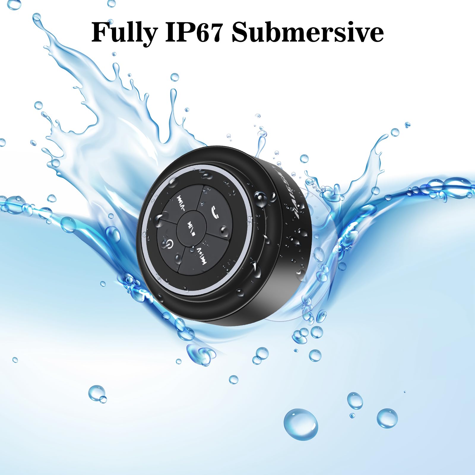Haissky Bluetooth Shower Speakers, Portable Wireless Speaker With Suction Cup, Ip67 Waterproof Outdoor Wireless Speaker, Pairs E
