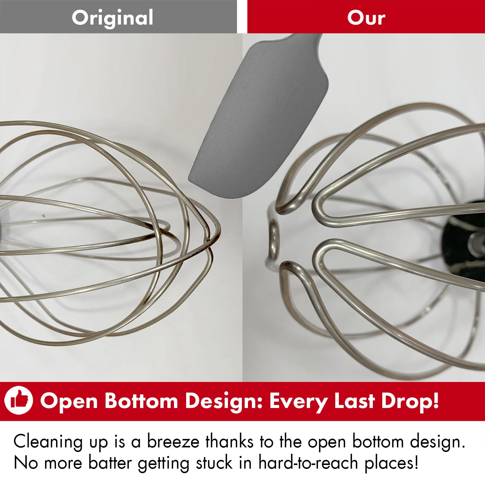 Heavy Duty Whisk Attachment For Kitchenaid 7 8Qt Bowl Lift Stand Mixers  Extra Thick Stainless Steel Wire Whip For Fast Whipping