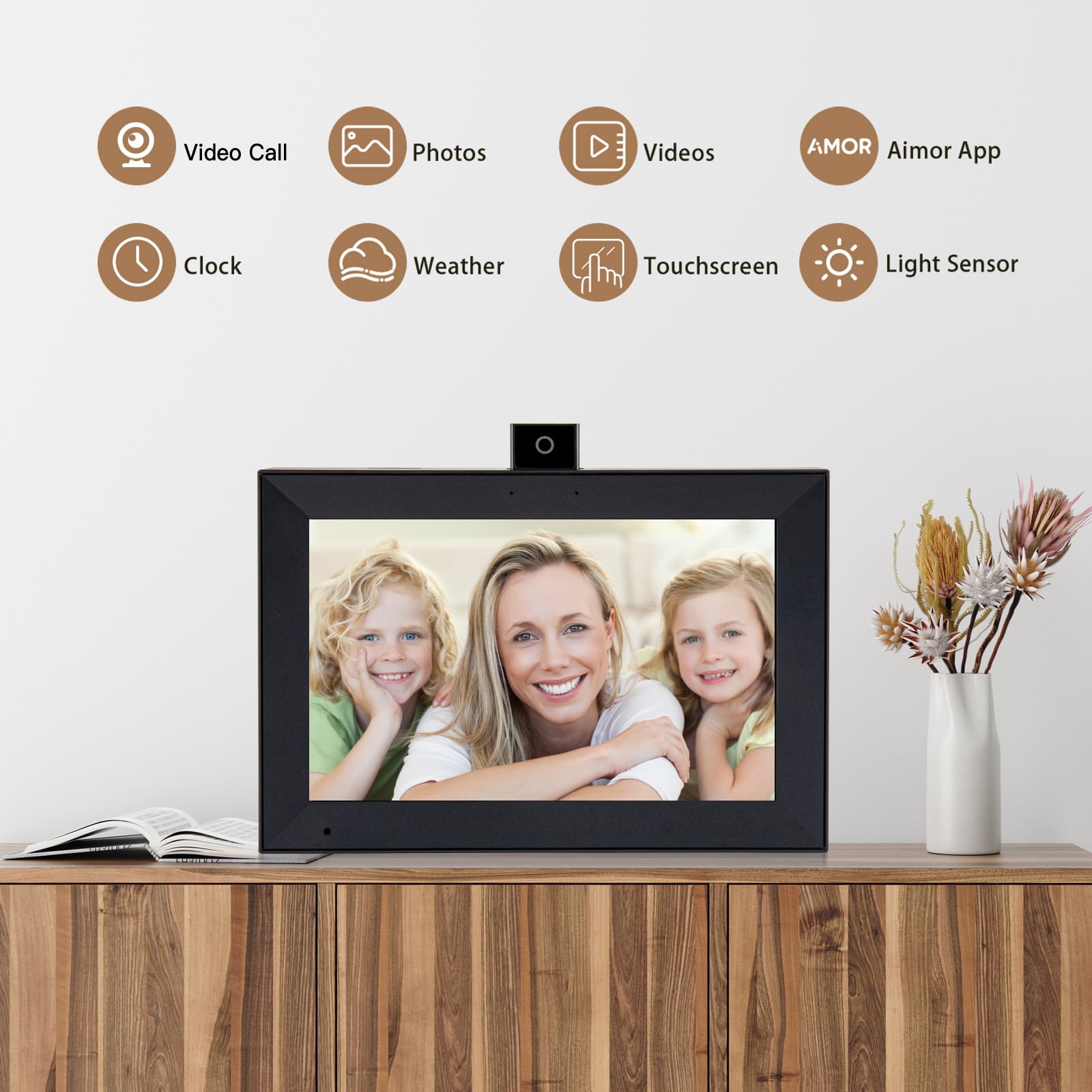 Ryesug Digital Picture Frame 10.1 Inch Wifi Smart Digital Photo Frame With 16Gb Memory, 1280X800 Hd Ips Touch Screen Video Call