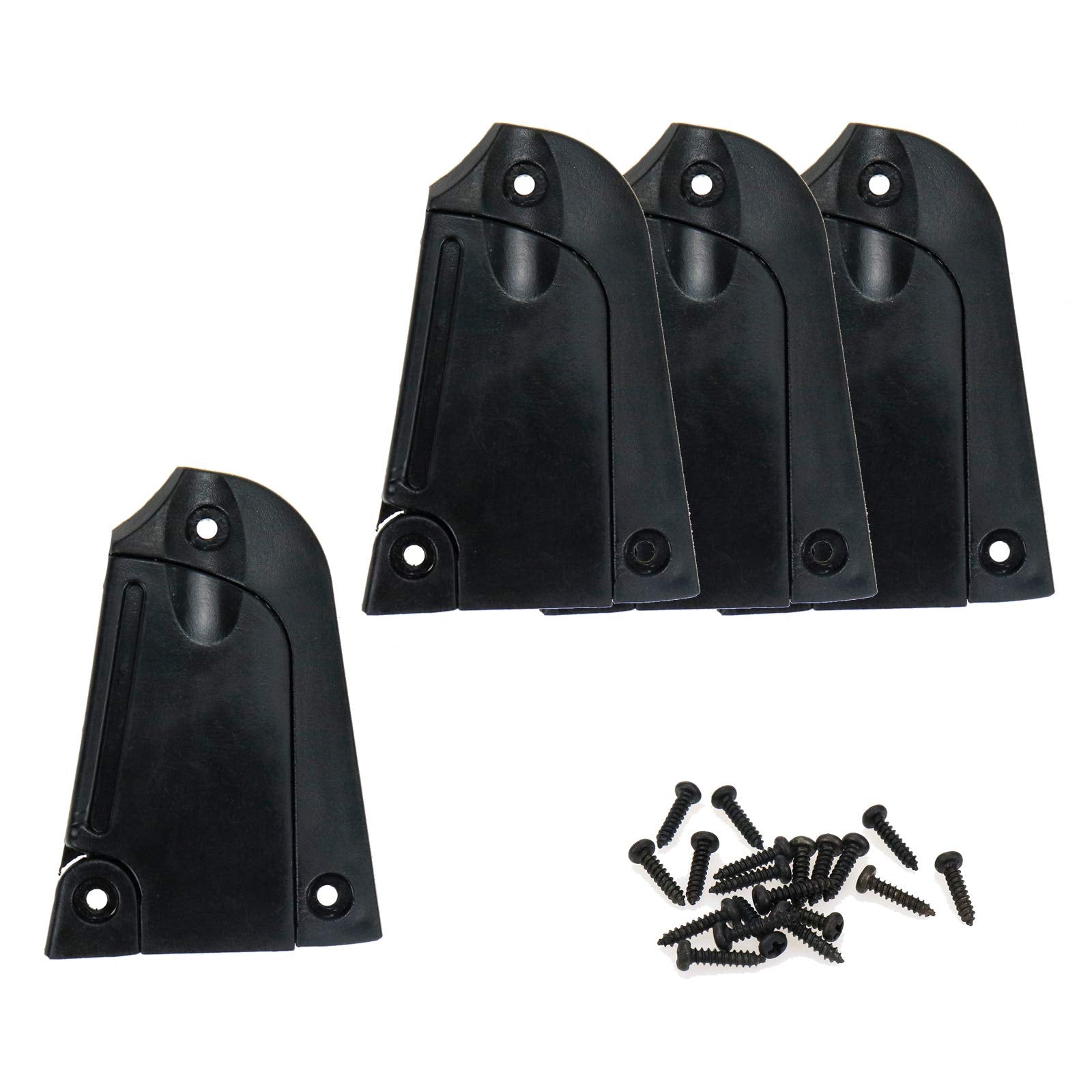 FarBoat 4Pcs Truss Rod Cover Plate Detachable Blank Bell Shape PVC Compatible with Electric Guitar with Screws