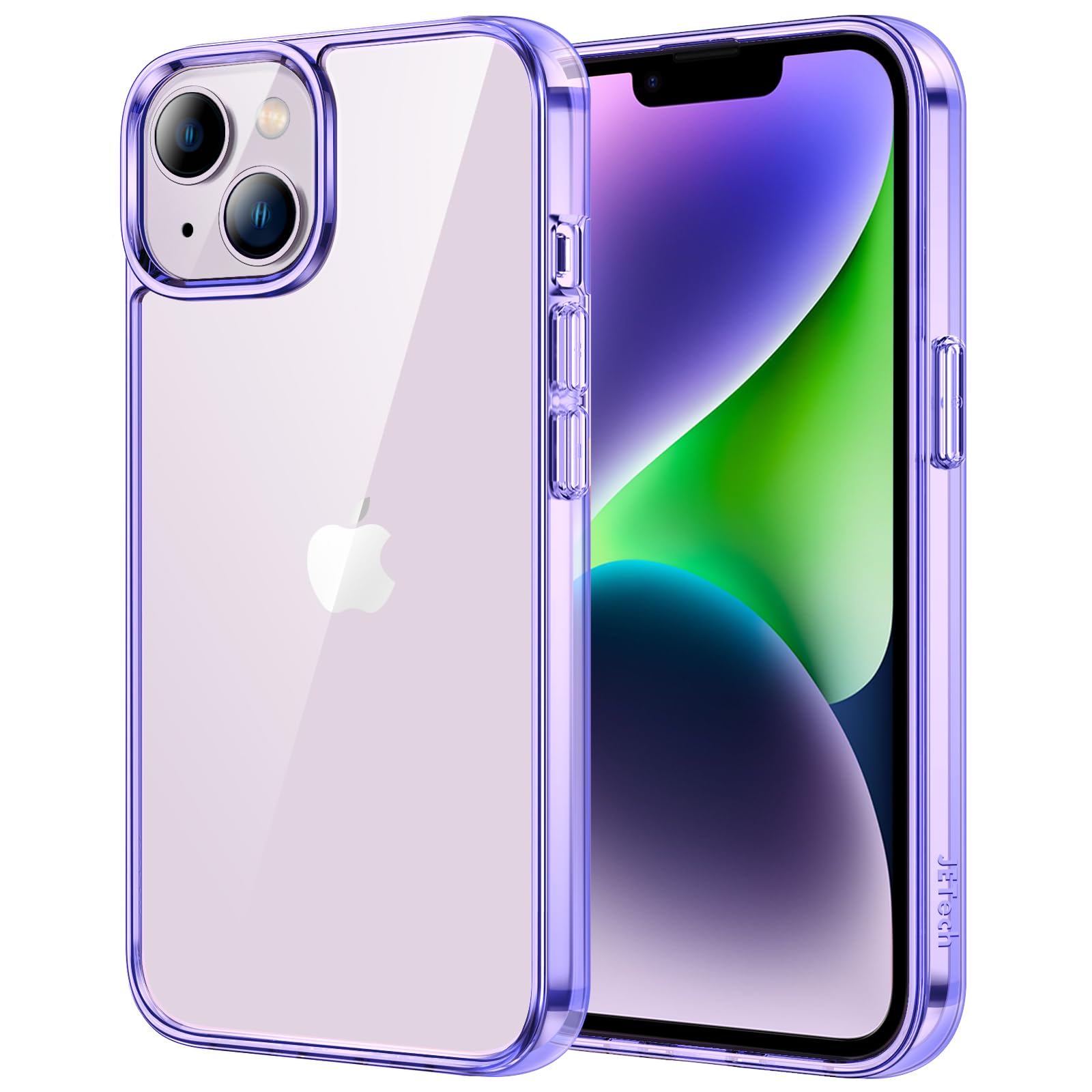 Jetech Case For Iphone 14 Plus 6.7 Inch, Non Yellowing Shockproof Phone Bumper Cover, Anti Scratch Clear Back (Deep Purple)