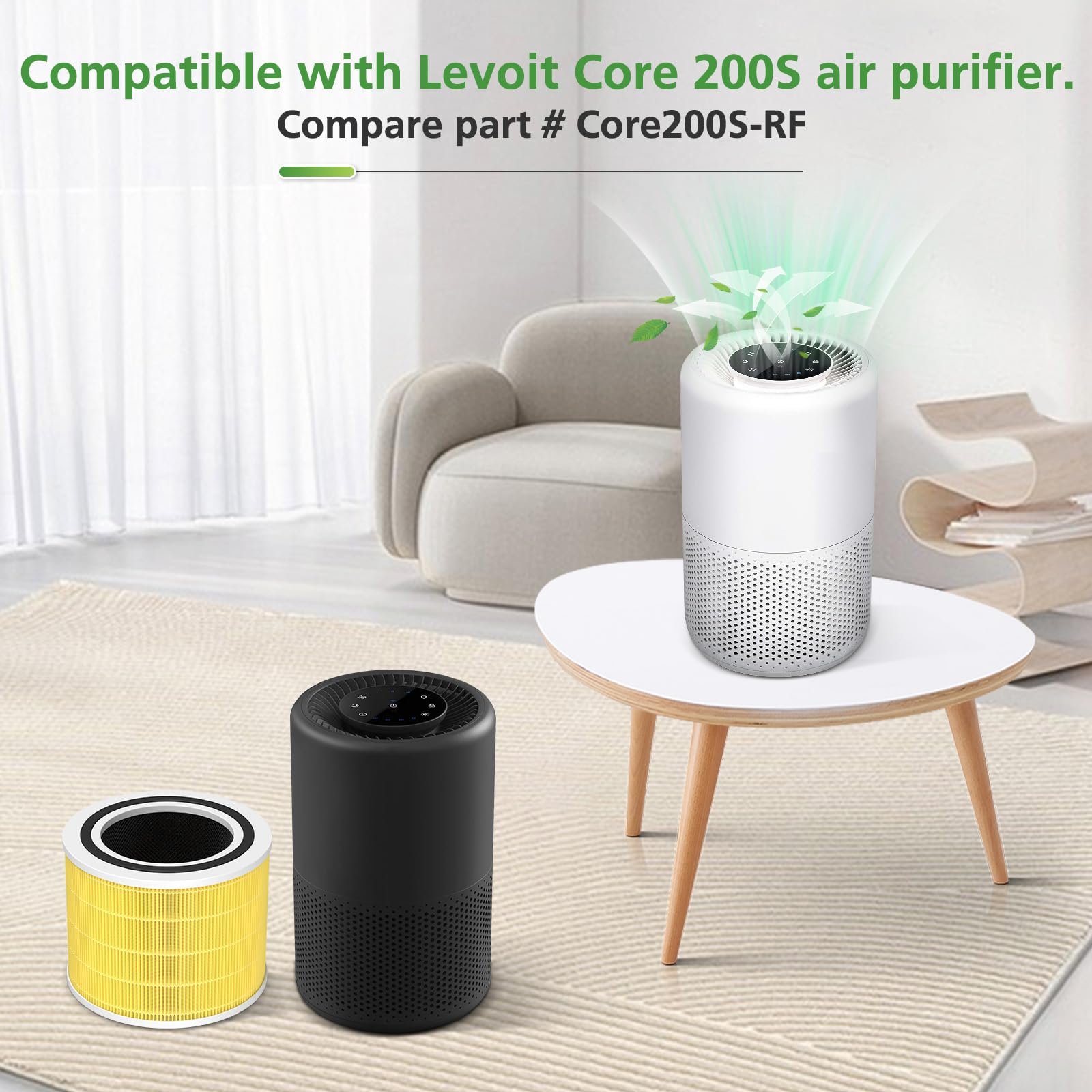 2 Pack Core 200S Pet Care Replacement Filter Compatible With Levoit Core 200S Smart Wifi Air Purifier, 3 Stages Ture H13 Hepa Fi