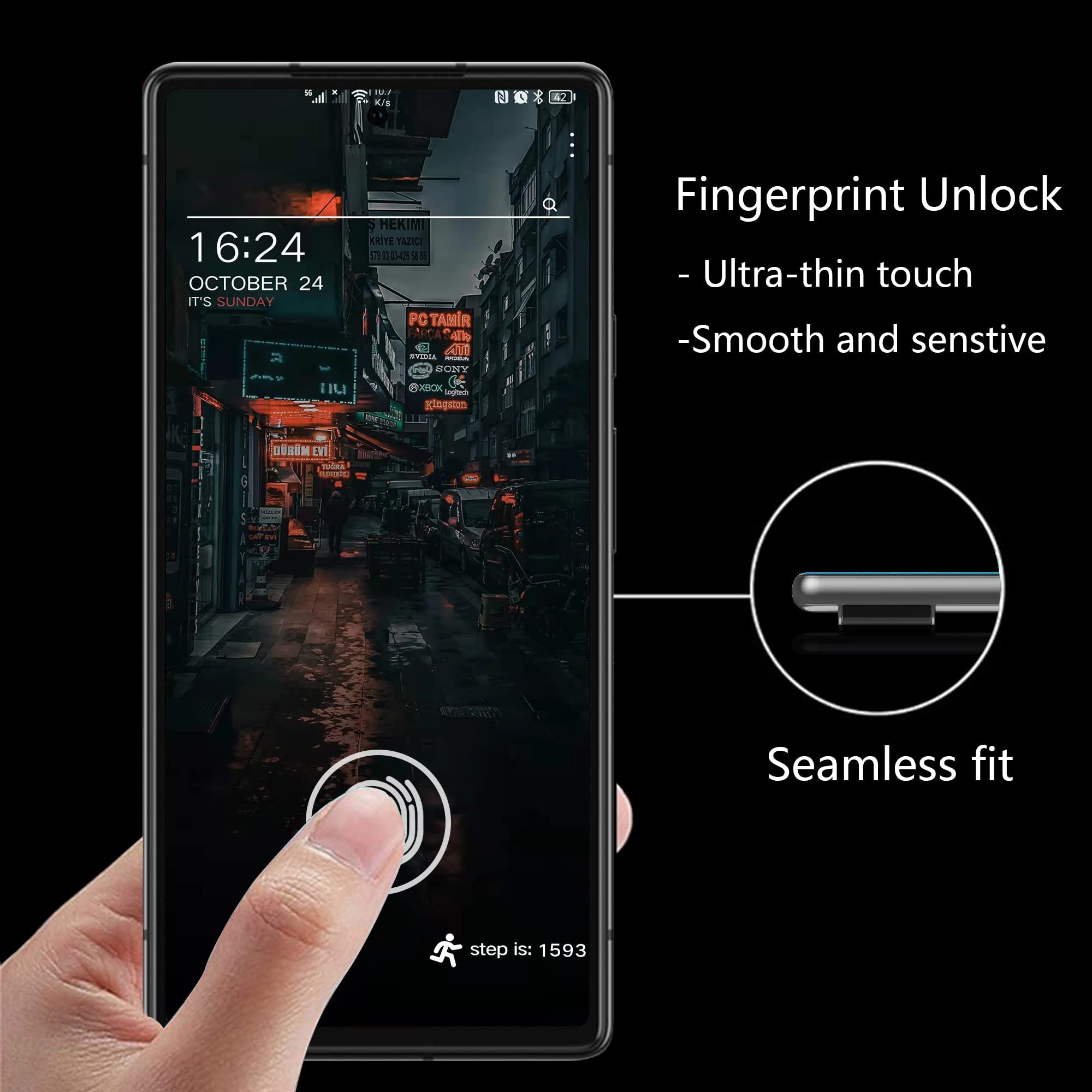 Aacl 2 Pack Tempered Glass For Google Pixel 6 Screen Protector+ 2 Pack Camera Lens Protector, [With Alignment][Fingerprint Unloc