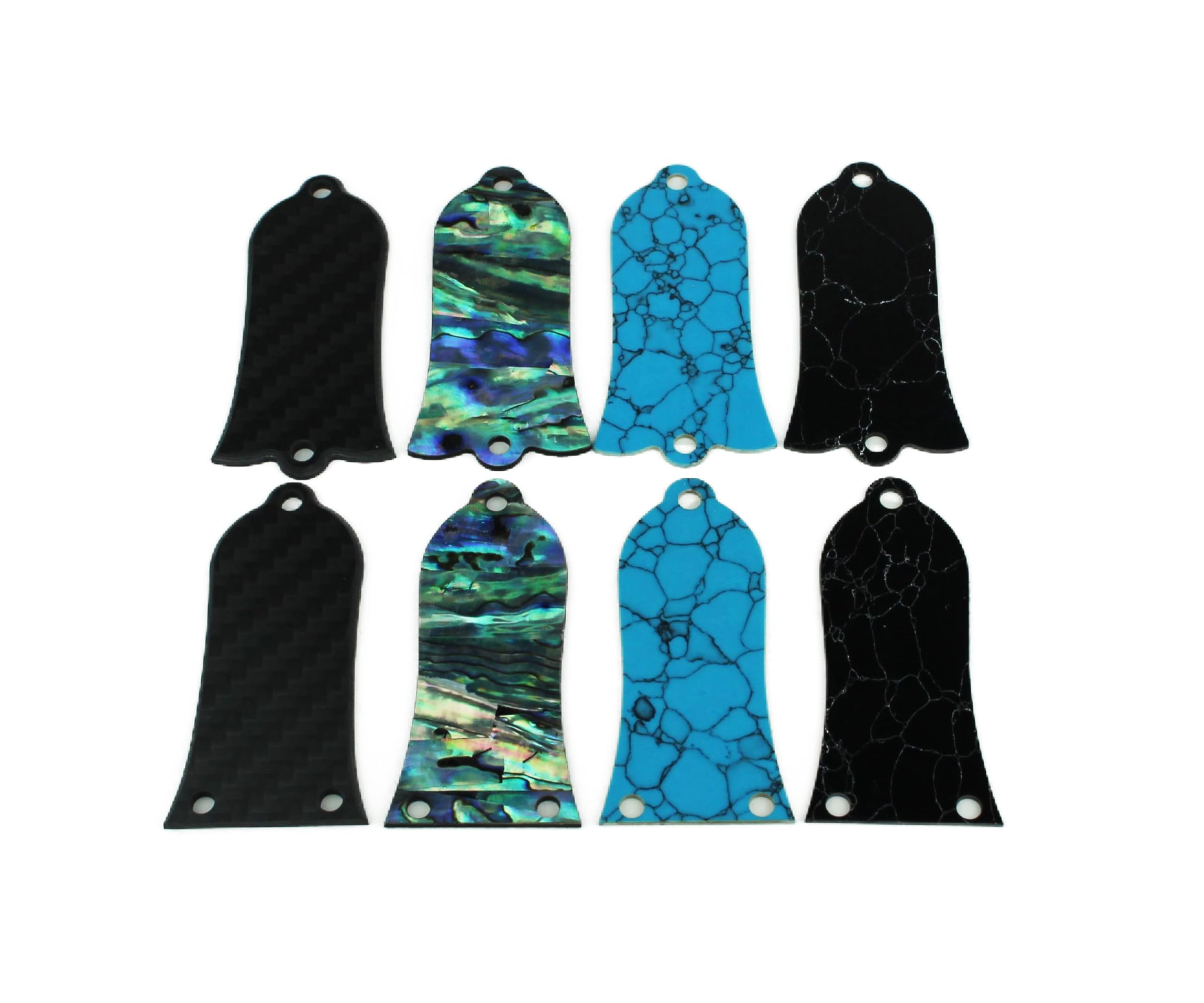 Guyker 1 Pcs Guitar Head Cover 2 Holes, Artificial Turquoise Bell Shape Guitar Truss Rod Cover For Lp Style Guitar Accessories P