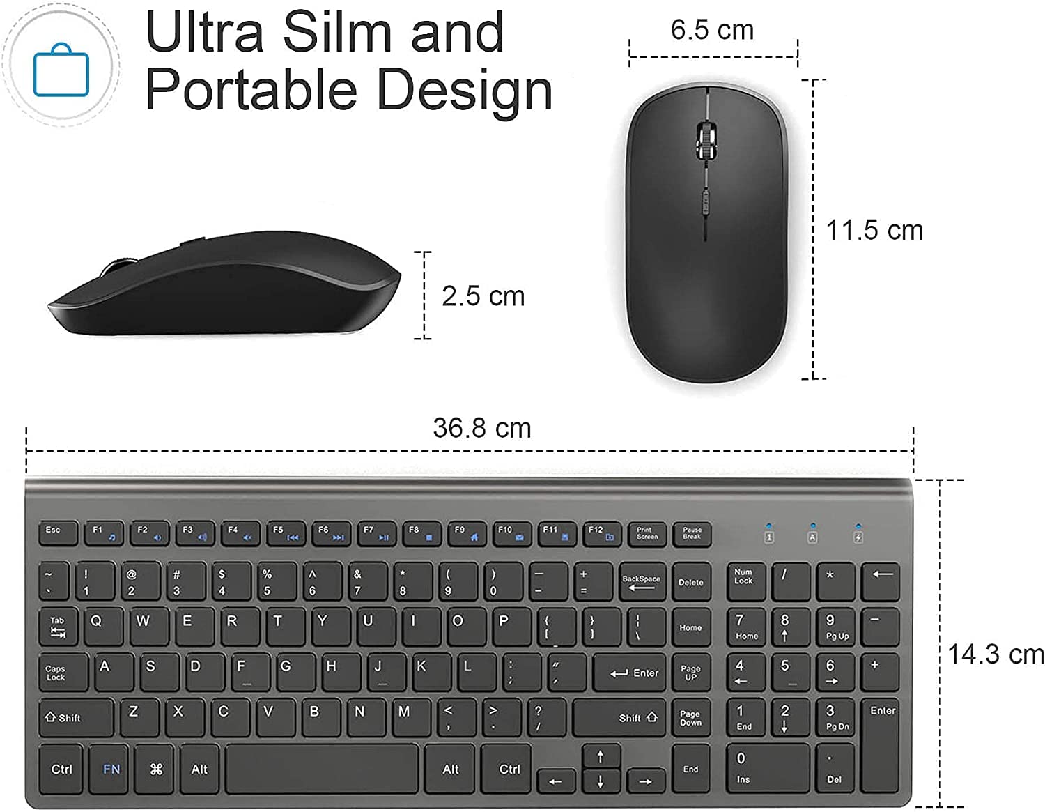 Wireless Keyboard And Mouse,J Joyaccess 2.4G Ergonomic And Slim Wireless Computer Keyboard Mouse Designed For Windows, Pc, Lapto