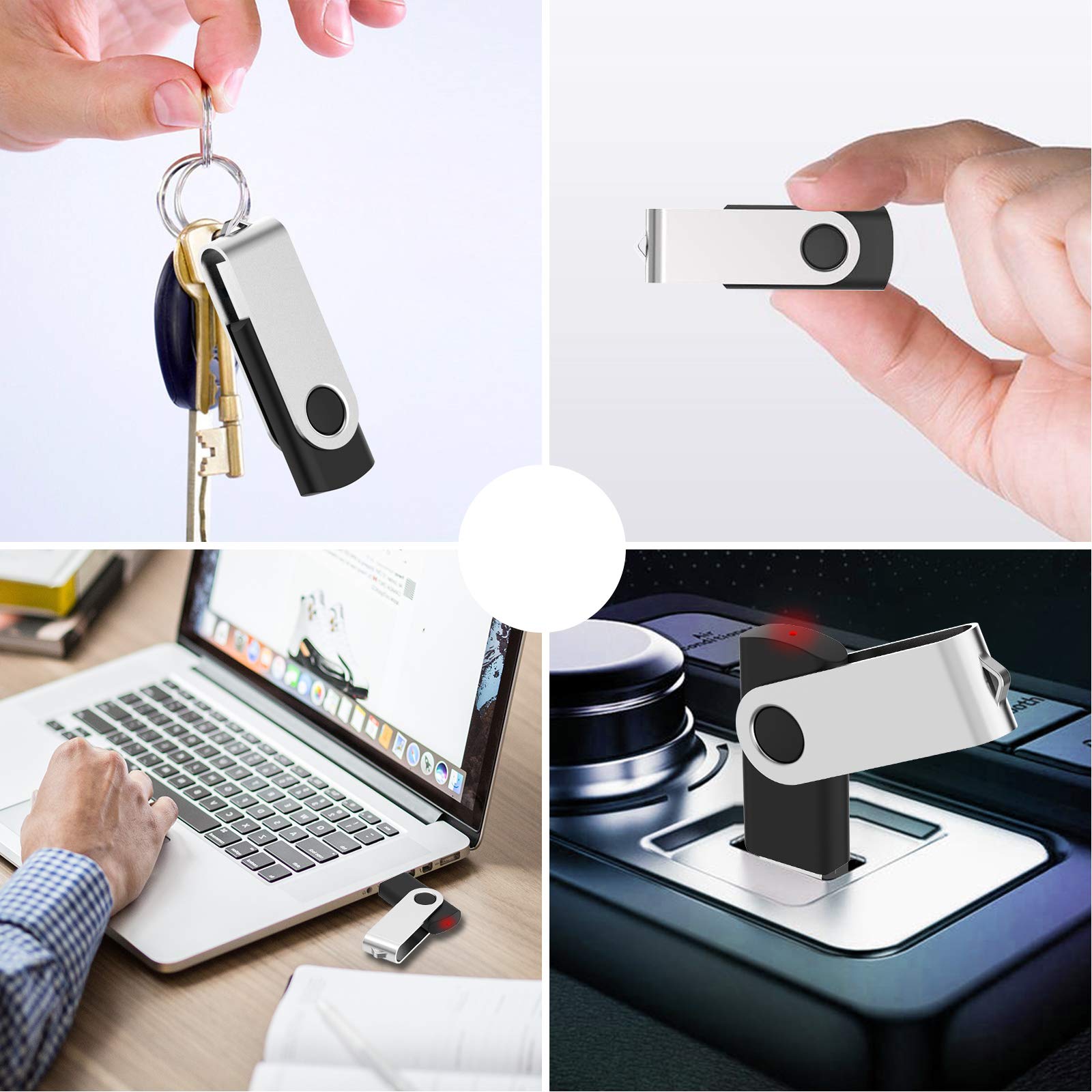 Kootion 10 Pack 32Gb Flash Drive Usb 3.0 Flash Drive Usb Drives Thumb Drive 32Gb Jump Drives Keychain Memory Stick Black