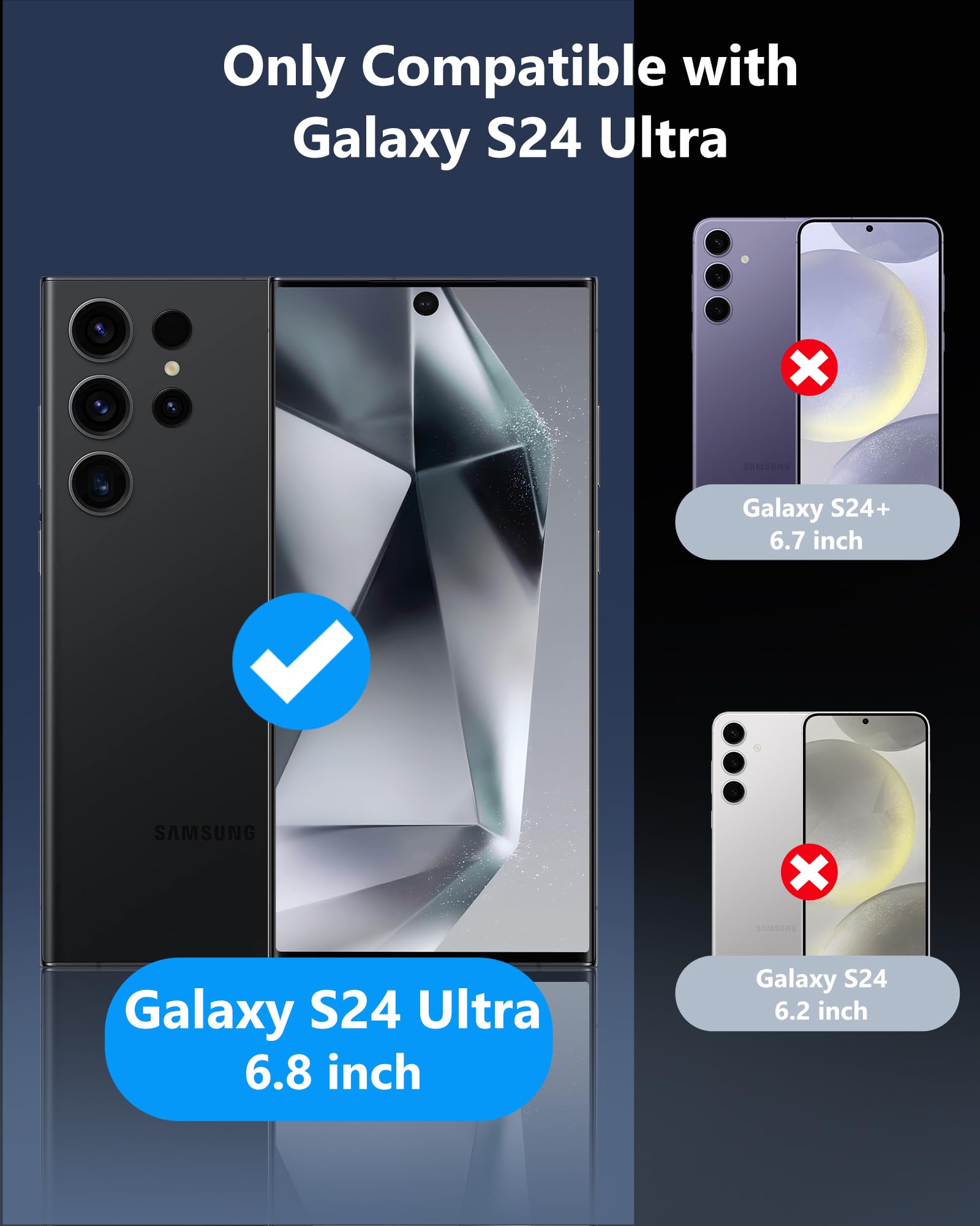 Atatoo For Samsung Galaxy S24 Ultra Wallet Case, Built In Card Holder(Store 4 5 Cards) & Sliding Camera Cover, Military Grade Pr