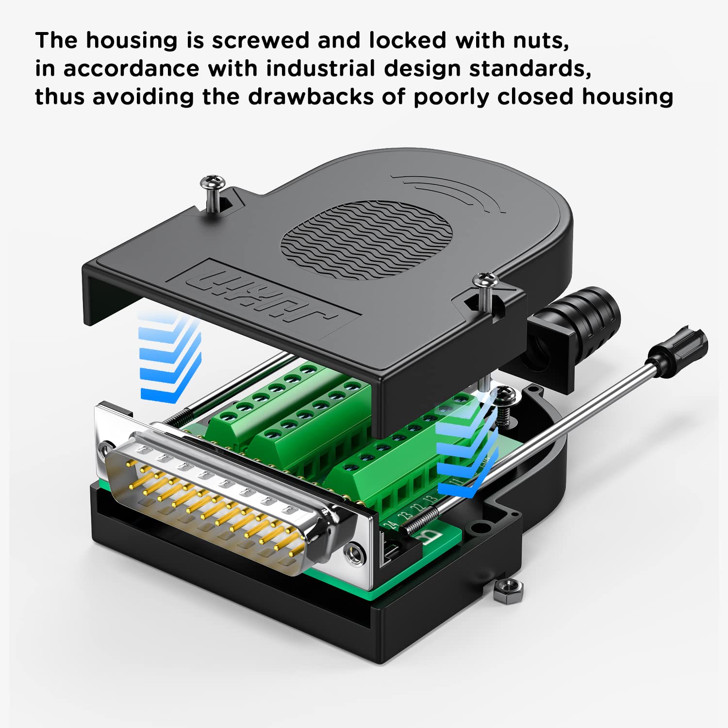 Juxinice 2Pack Db25 Serial Adapters No Soldering Needed D Sub 25 Pin Female Rs232 Adapter To Terminal Connector Signal Module Wi