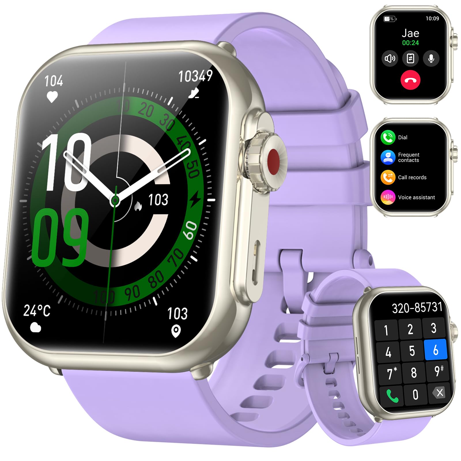 Smart Watch For Men Women, 1000 Mah 100 Day Battery Life, 1.85 '' Fitness Tracker Bluetooth Call/Make Calls, 110+ Sport Modes, I