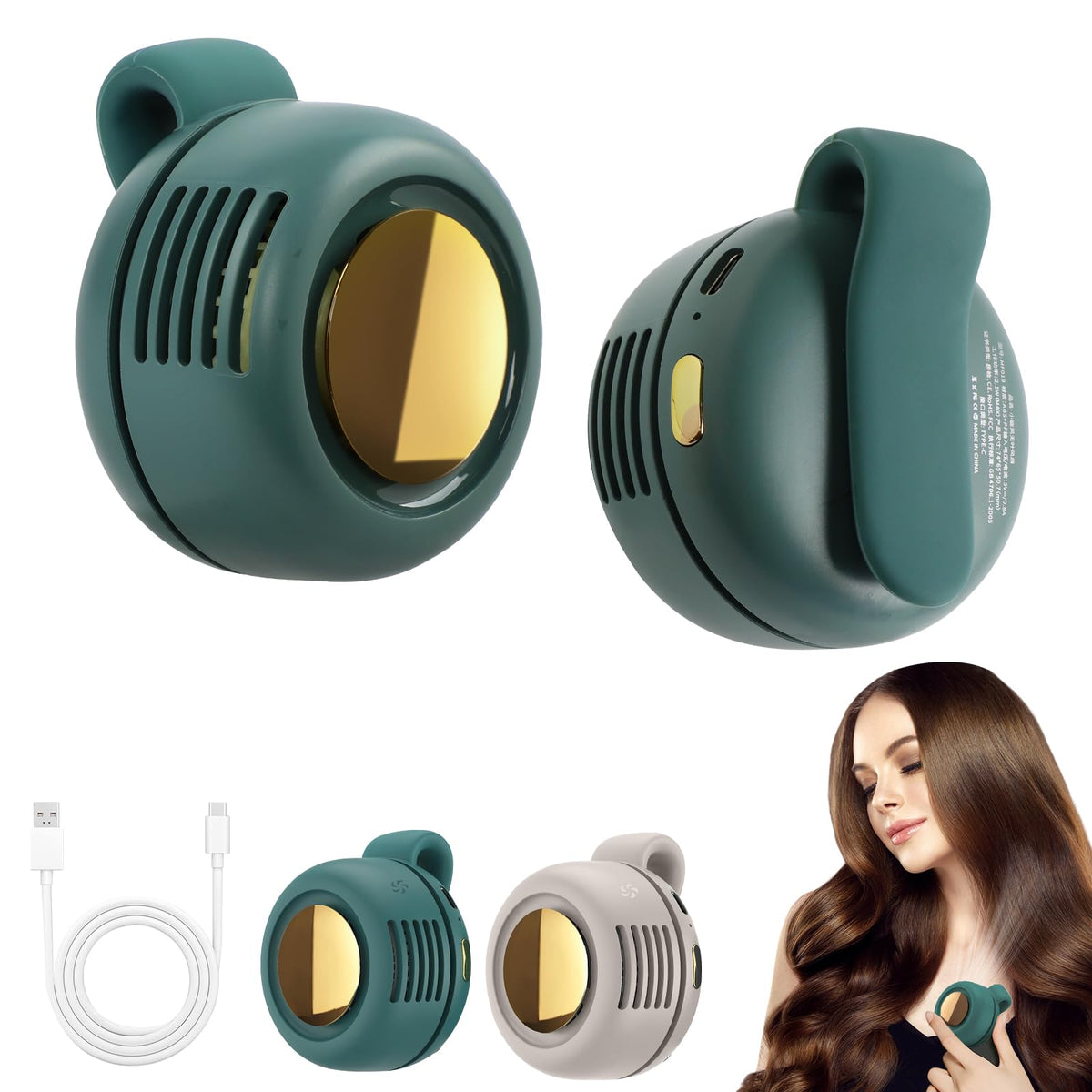 Miehoous Portable Silent Mini Bladeless Fan Clip On,3 Speeds Clip-On Fans For Shirt,Small Clips Fanmini Whirlwind Fans For Waist