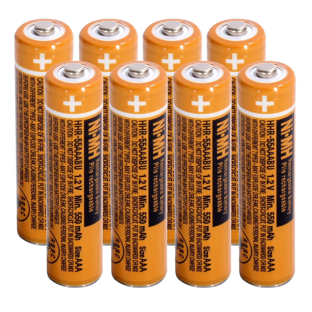 Pingju Ni Mh Aaa Rechargeable Battery 1.2V 550Mah 8 Pack Hhr 55Aaabu Aaa Batteries For Panasonic Cordless Phones, Remote Control