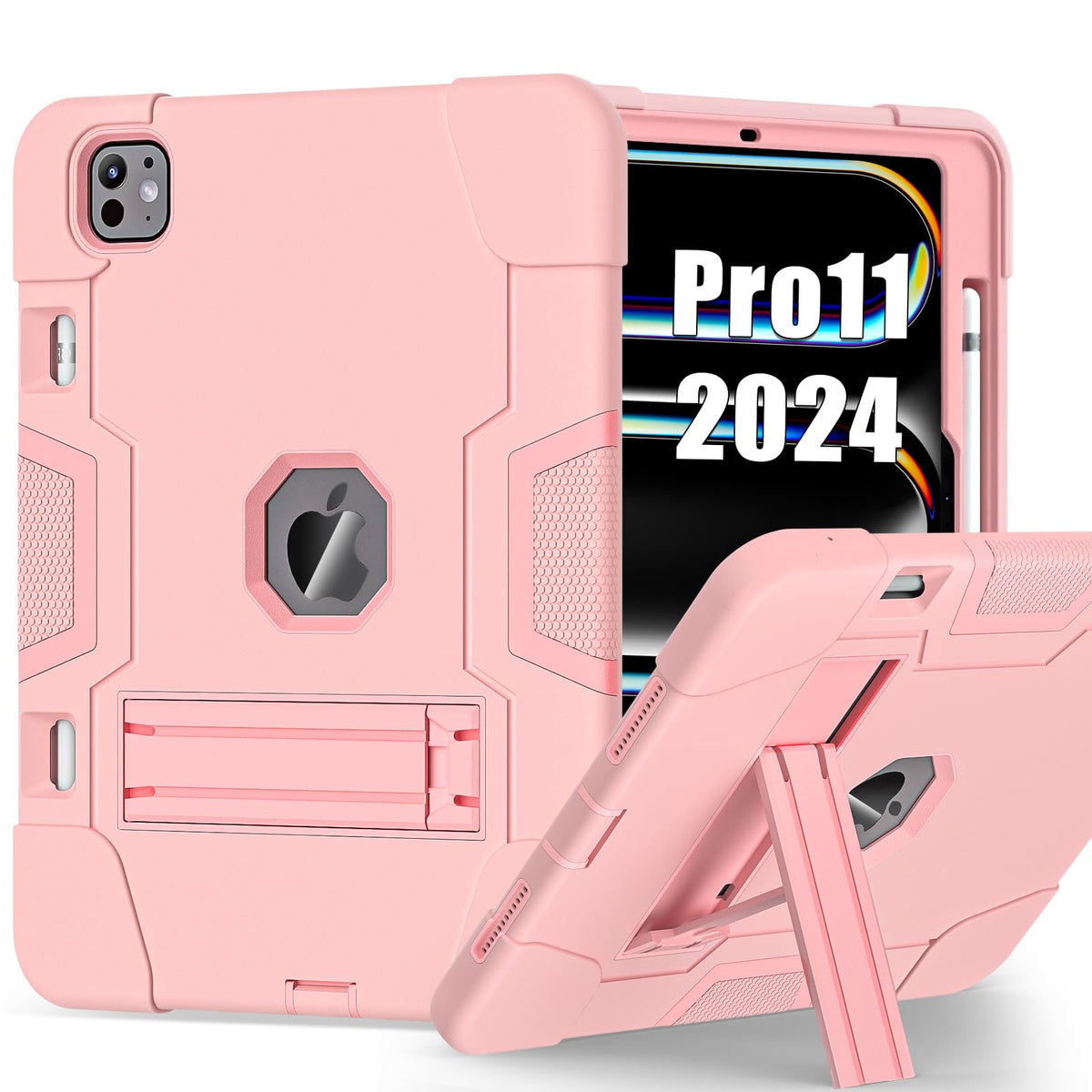 Tsqqst Case For Ipad Pro 11 Inch Case M4 2024 (5Th Gen), Ipad Pro 11 Case With Built Inch Pencil Holder+Stand, Rugged Shockproof