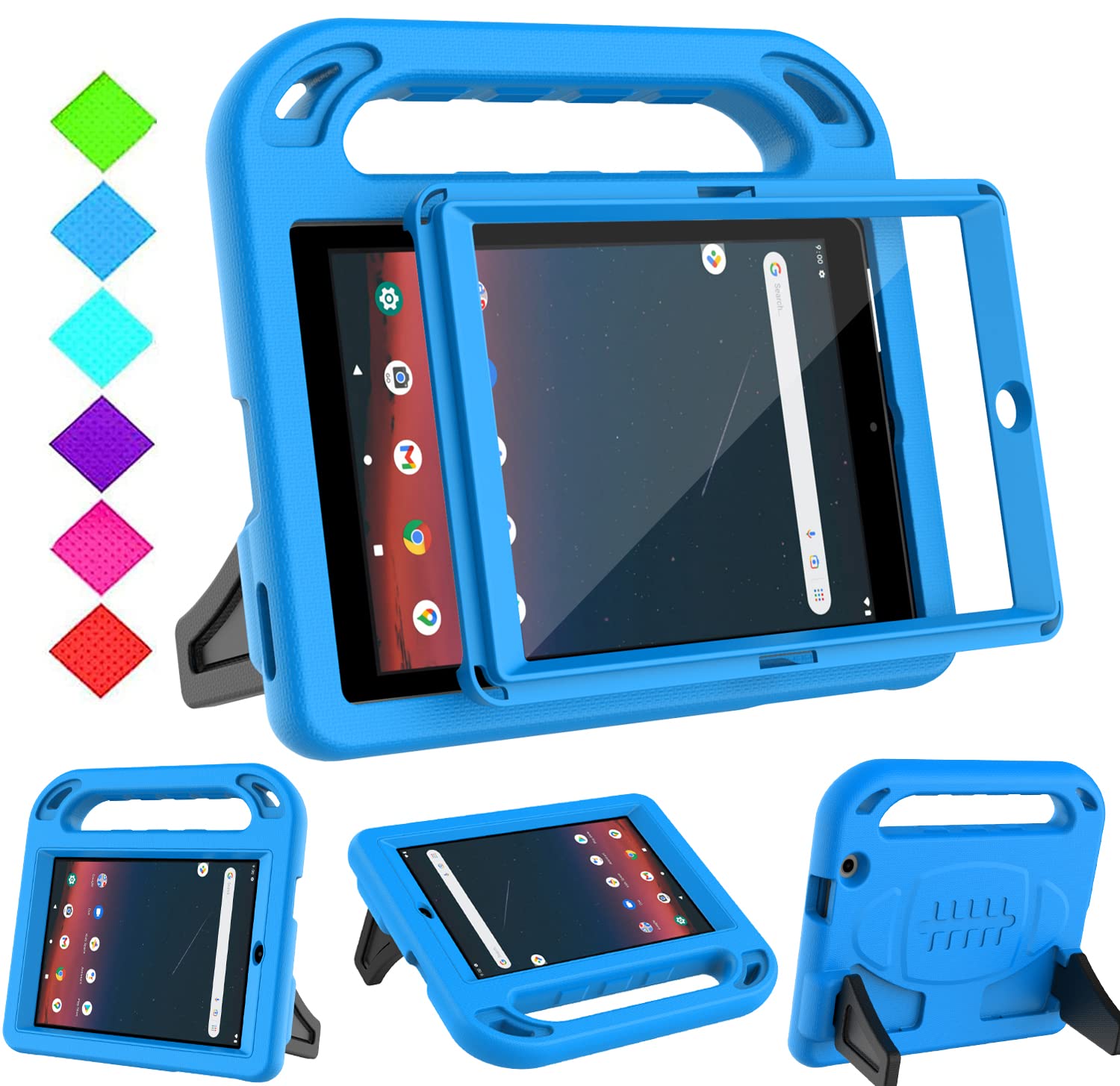 Bmouo Kids Case For Onn 8 Tablet 2022 Gen 3 (Model:Tbblu100071483)   With Built In Screen Protector, Shockproof Light Weight Han