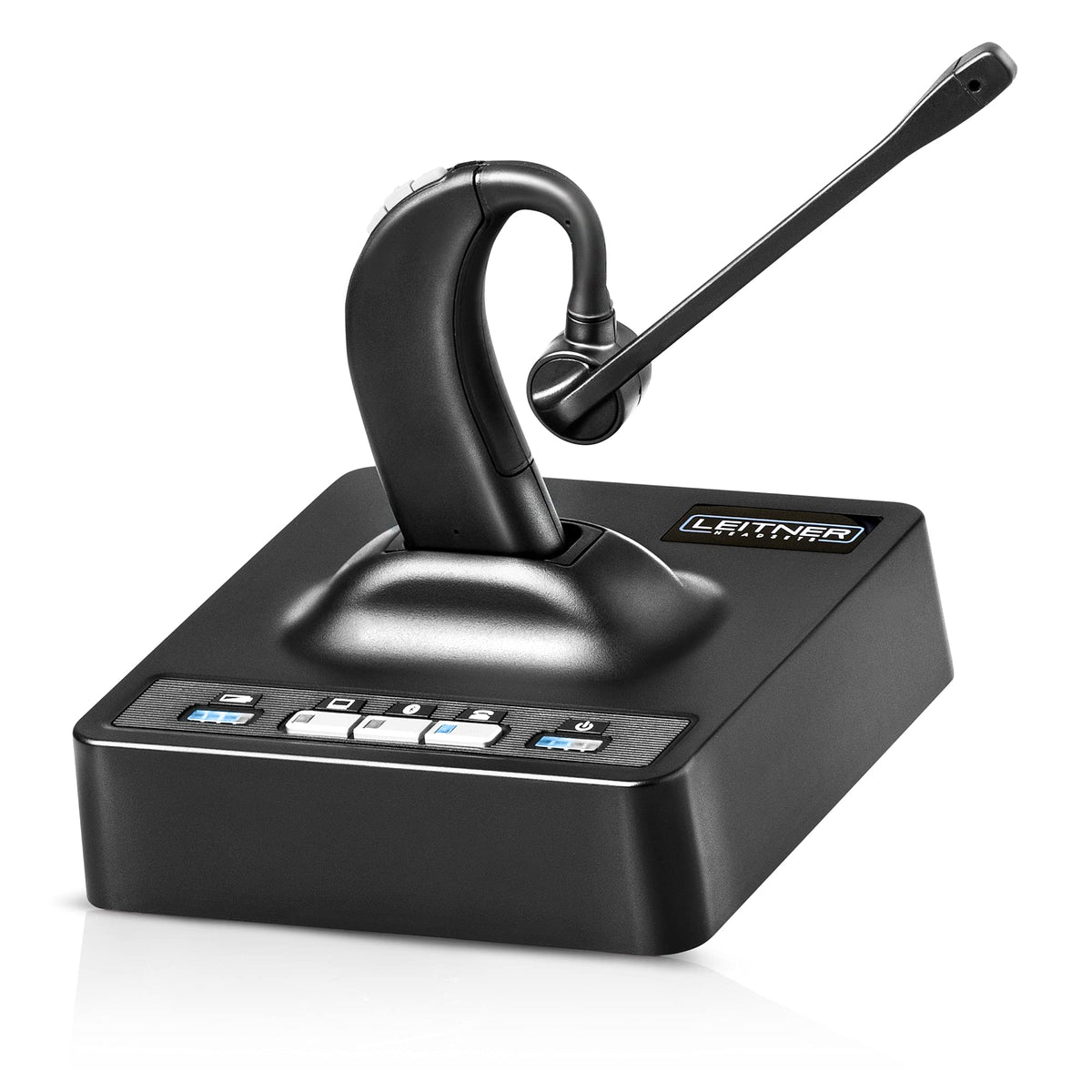 Leitner Lh380 3-In-1 Wireless Office Headset With Mic - Wireless Dect Headset For Computer, Telephone, And Cell Phone Headset - 