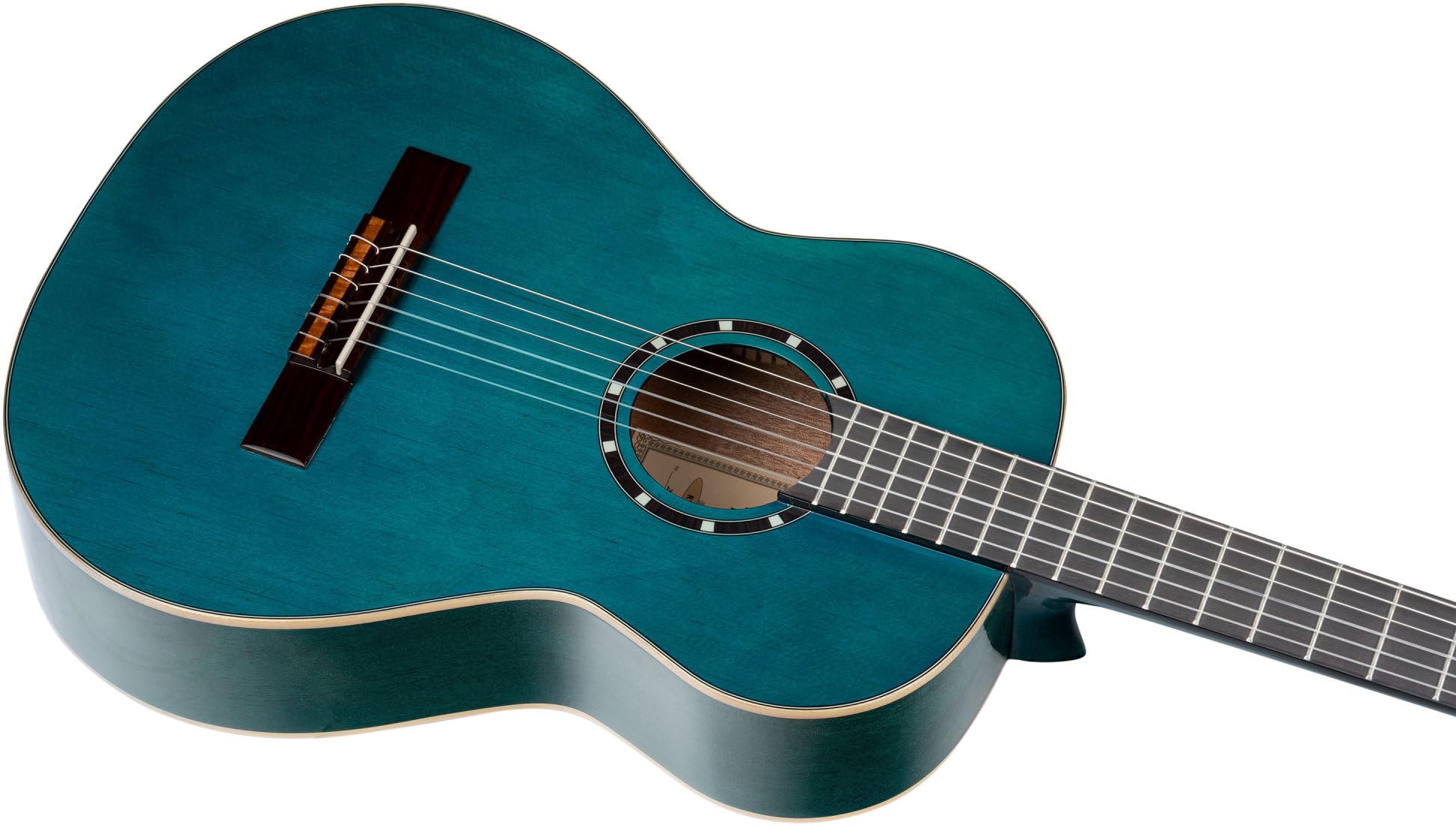Ortega Guitars 6 String Family Series 3/4 Size Nylon Classical Guitar W/Bag, Right-Handed, Ocean Blue, (R121-3/4Oc)