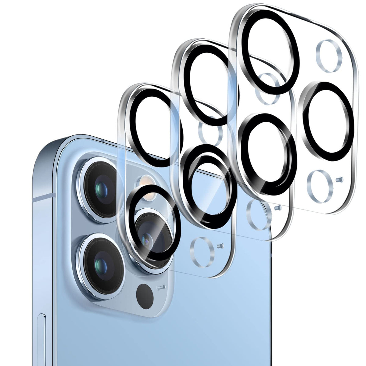 ?3 Pack?Dengduoduo Tempered Glass Camera Lens Protector For Iphone 13 Pro 6.1'' & Iphone 13 Pro Max 6.7'', Ultra Hd, 9H Hardness