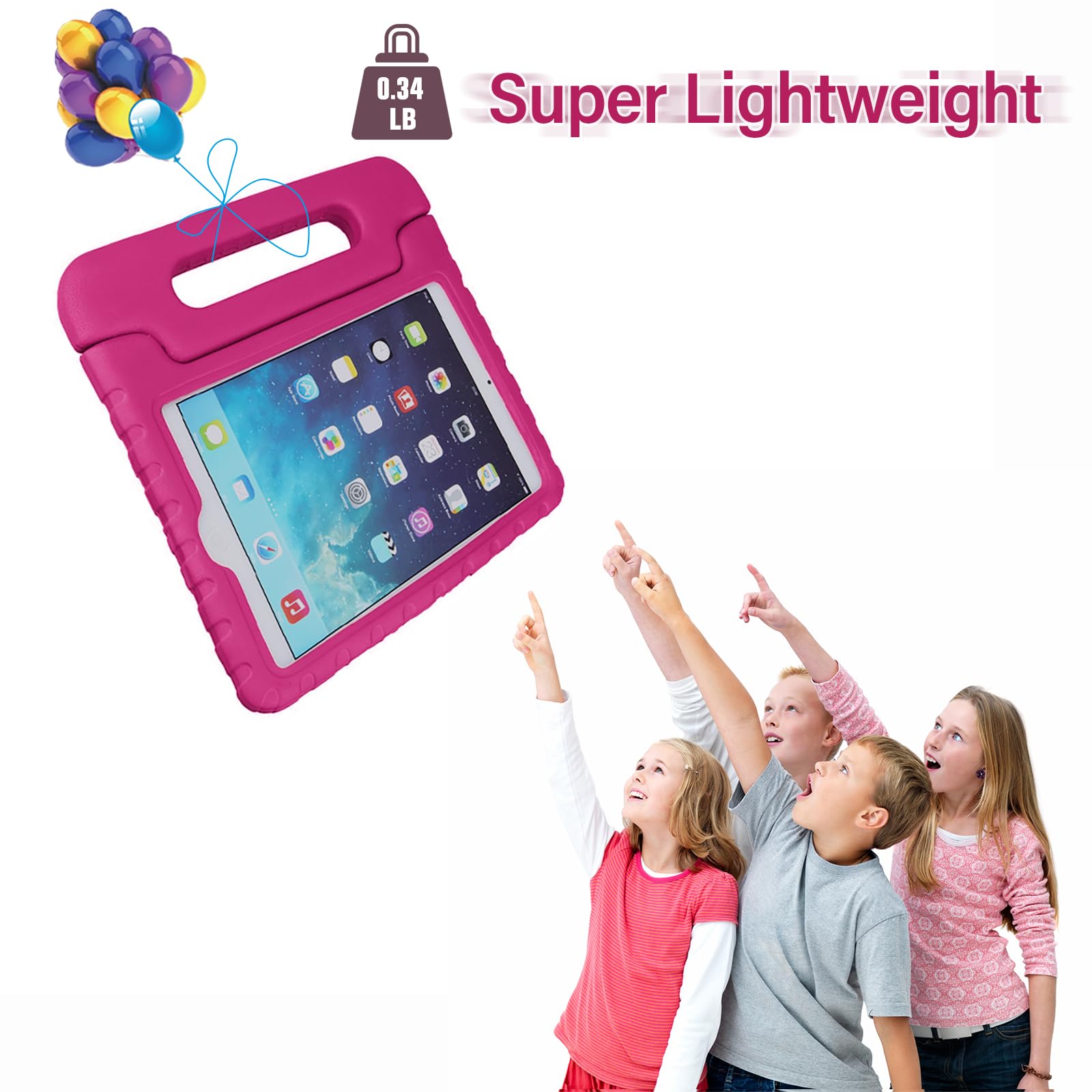 Lefon Kids Case Shockproof For Ipad Mini 5/4/3/2/1, Ipad Mini 4Th Generation Case For Kids, Convertible Handle Light Weight Supe