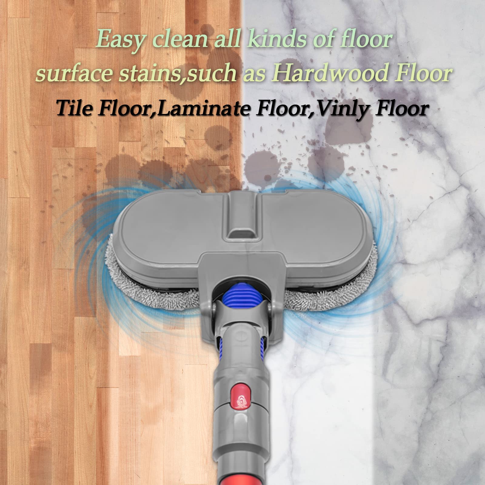 Coodss Vacuum Cleaner Attachment, Electric Mop Head For Dyson V7/V8/V10/V11, Wet & Dry, Hardwood Floor
