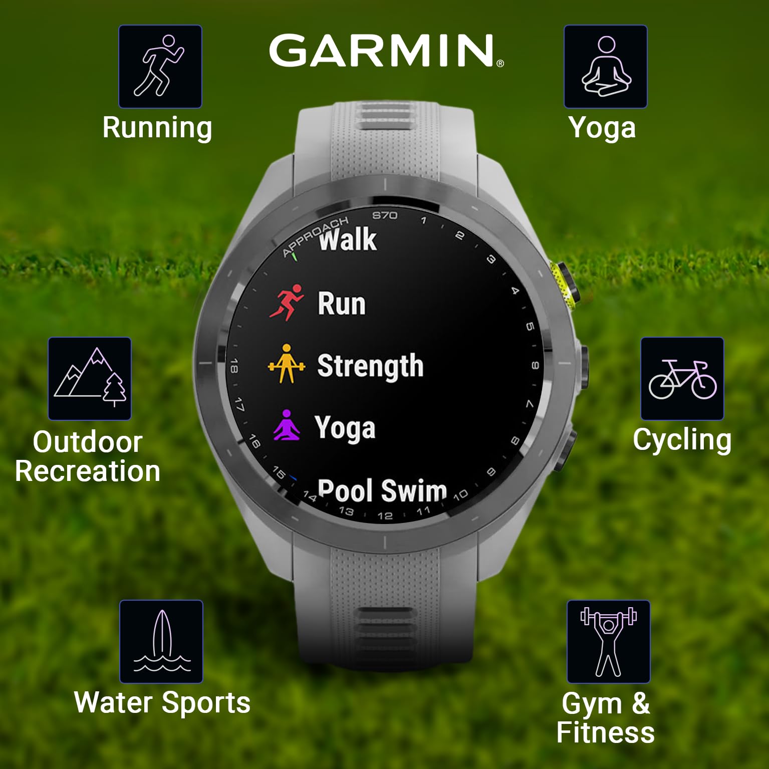 Wearable4U - Garmin Approach S70: Ceramic 42 Mm Golf Smartwatch|1.2 Amoled Display Up To 10 Days Battery Life, Multisport High-P