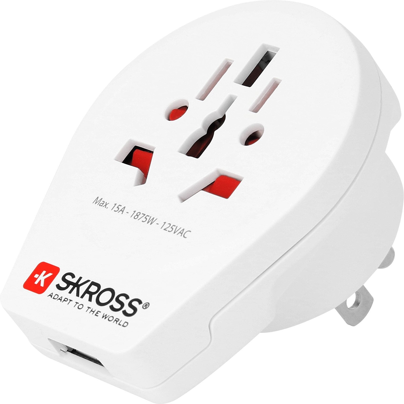 Skross World To Usa Usb Travel Adaptor, White