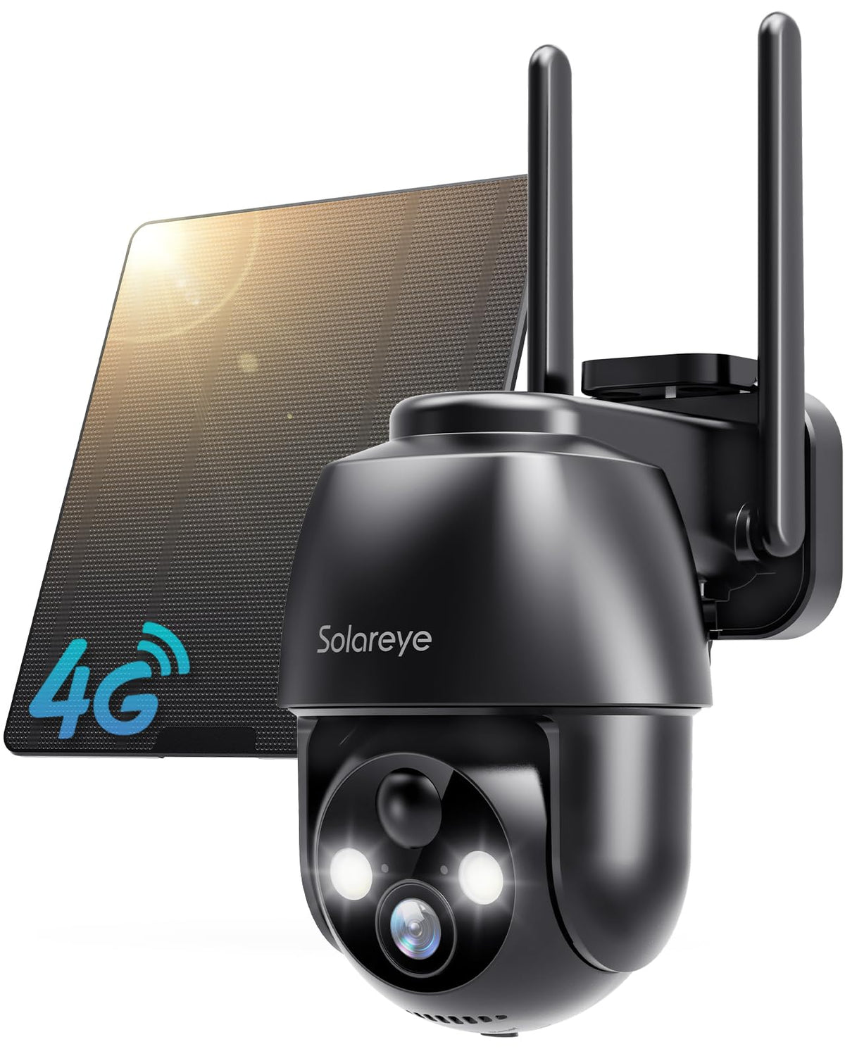 Solareye 4G Lte Cellular Solar Security Cameras Wireless Outdoor, 2K No Wifi Camera With Solar Panel, Pir Detection, Spotlight F
