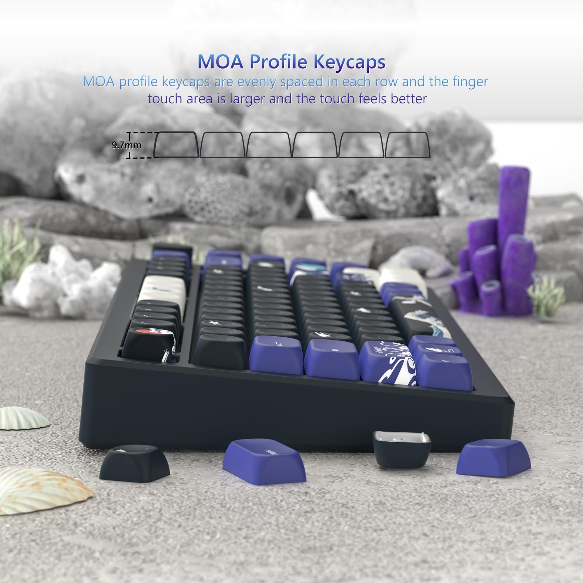 Womier Pbt Keycaps   Keycaps 75 Percent, Moa Keycaps Dye Sublimation, Custom Keyboard Keycaps Set For 61/64/68/84/87/100/104/108
