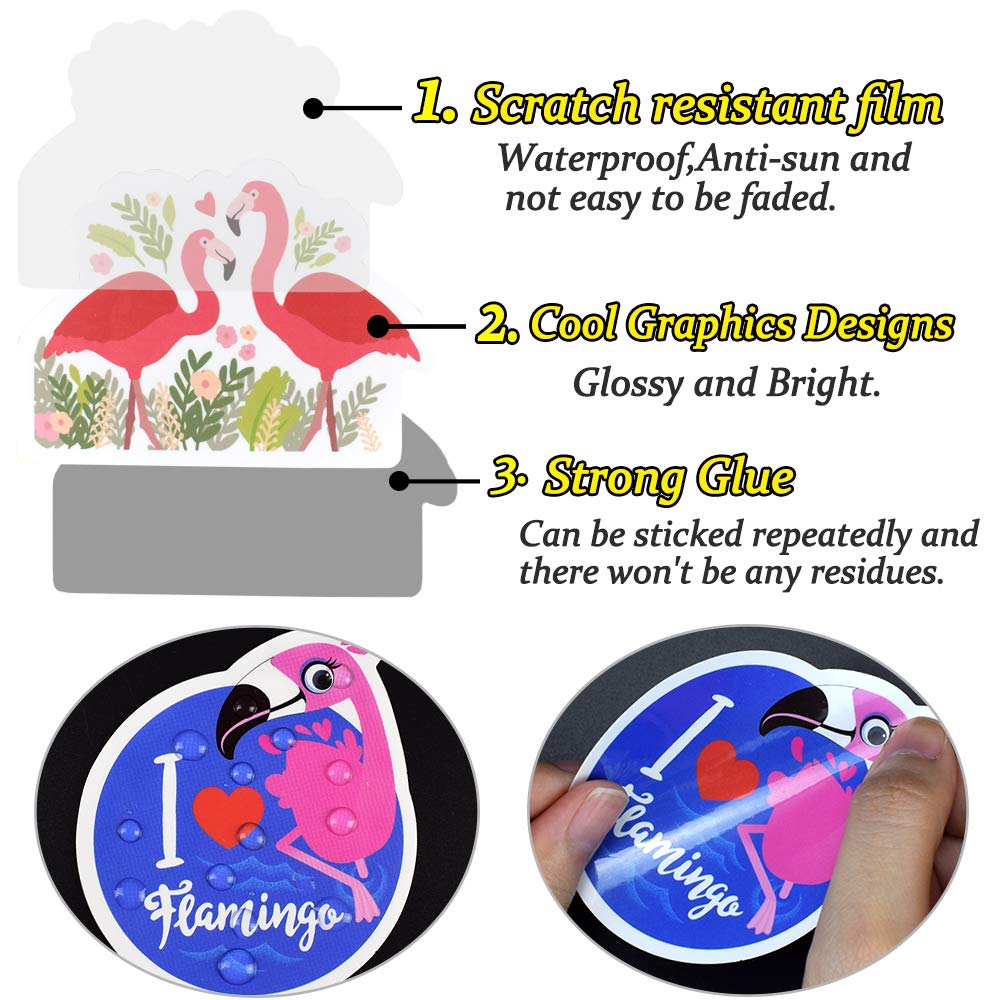 Flamingo Stickers For Teens Kids Flamingo Laptop Stickers For Girls Boys Flamingo Vinyl Stickers For Water Bottle Waterproof Stickers 50Pcs
