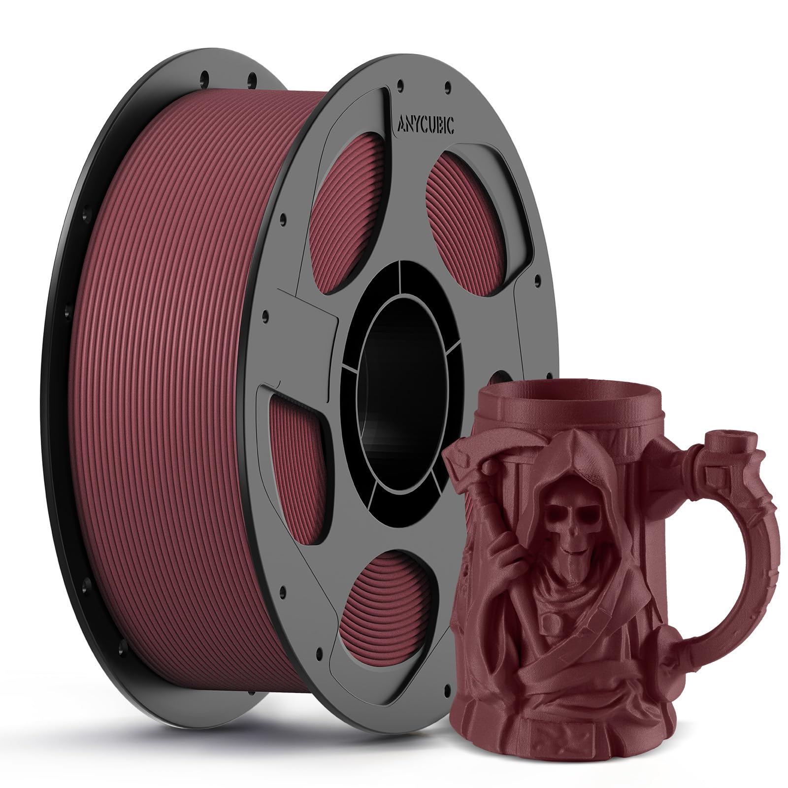 ANYCUBIC Carbon Fiber PLA Filament 1.75mm, PLA-CF Enhanced Rigidity 3D Printer Filament, Matte Texture, 1KG Reusable Spool, Vint