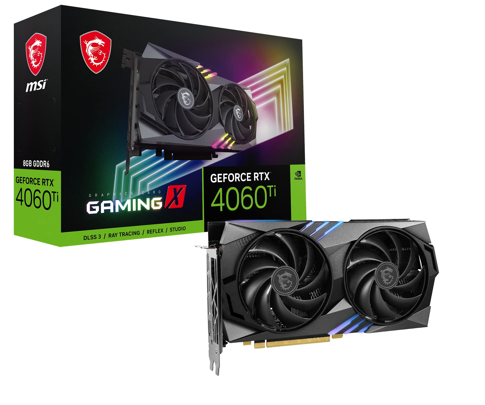 MSI Gaming GeForce RTX 4060 Ti 8GB GDRR6 Extreme Clock: 2655 MHz 128-Bit HDMI/DP Nvlink TORX Fan 4.0 Ada Lovelace Architecture G