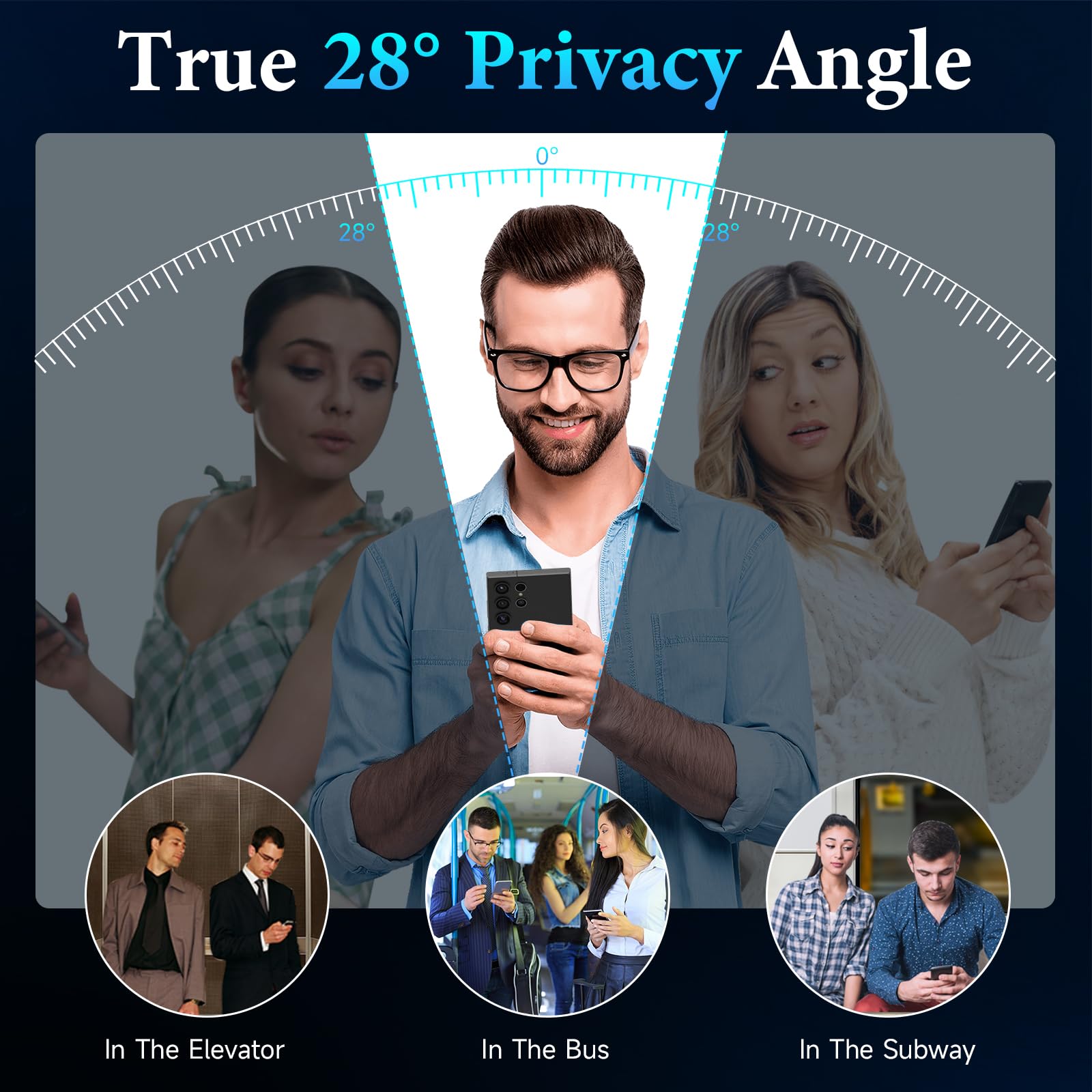 Lywhl 2 Pack For Samsung Galaxy S24 Ultra Privacy Screen Protector, Anti Spy Flexible Hydrogel Film, Sensitive Touch & Fingerprint Unlock, Durable Anti Scratch Shock Resistant Full Coverage