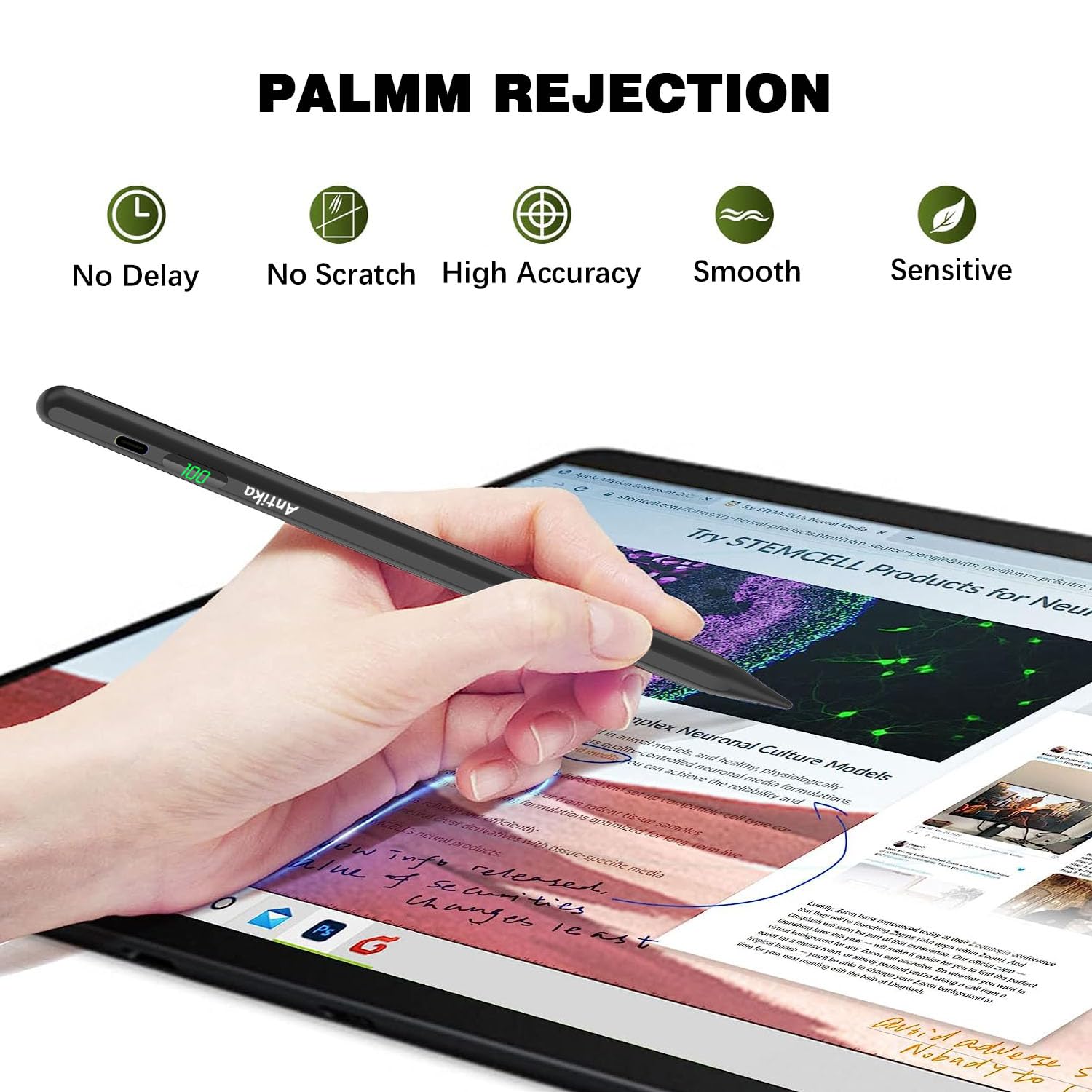 Stylus Pen For Ipad Digital Ipad Pencil 2Ndgen 12 Hour Constant Writing Tilt Sensitivity Palm Rejection Magnetic Pen For Ipad Ai