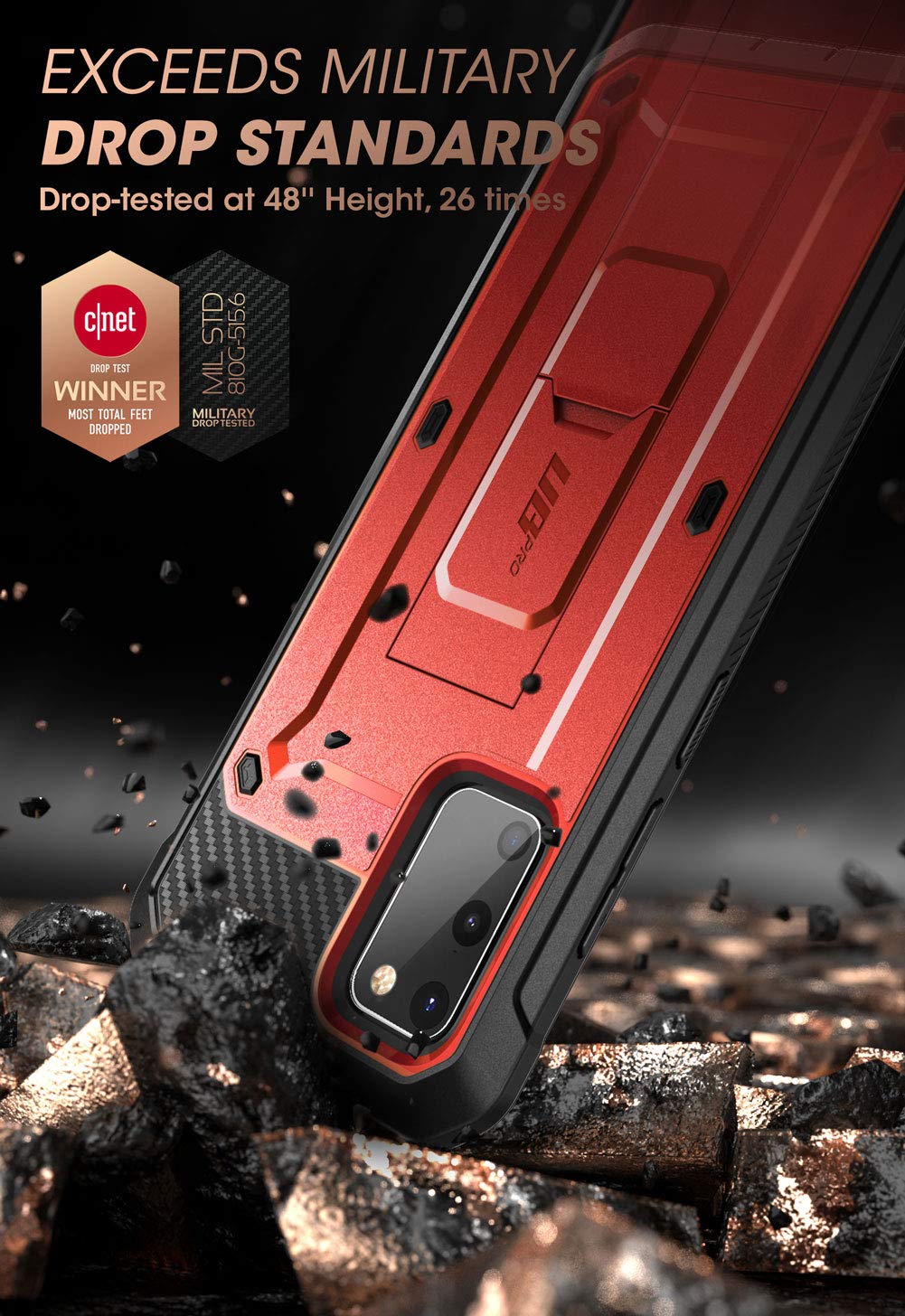 Supcase For Samsung Galaxy S20 Fe 5G Case With Screen Protector (Unicorn Beetle Pro), [Built-In Stand & Belt-Clip] Heavy Duty Fu