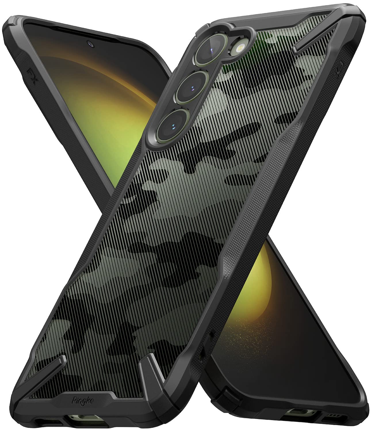 Ringke Fusion-X [Military Design] Compatible with Samsung Galaxy S23 Plus 5G Case, Camouflage Hard Back Heavy Duty Shockproof Ad