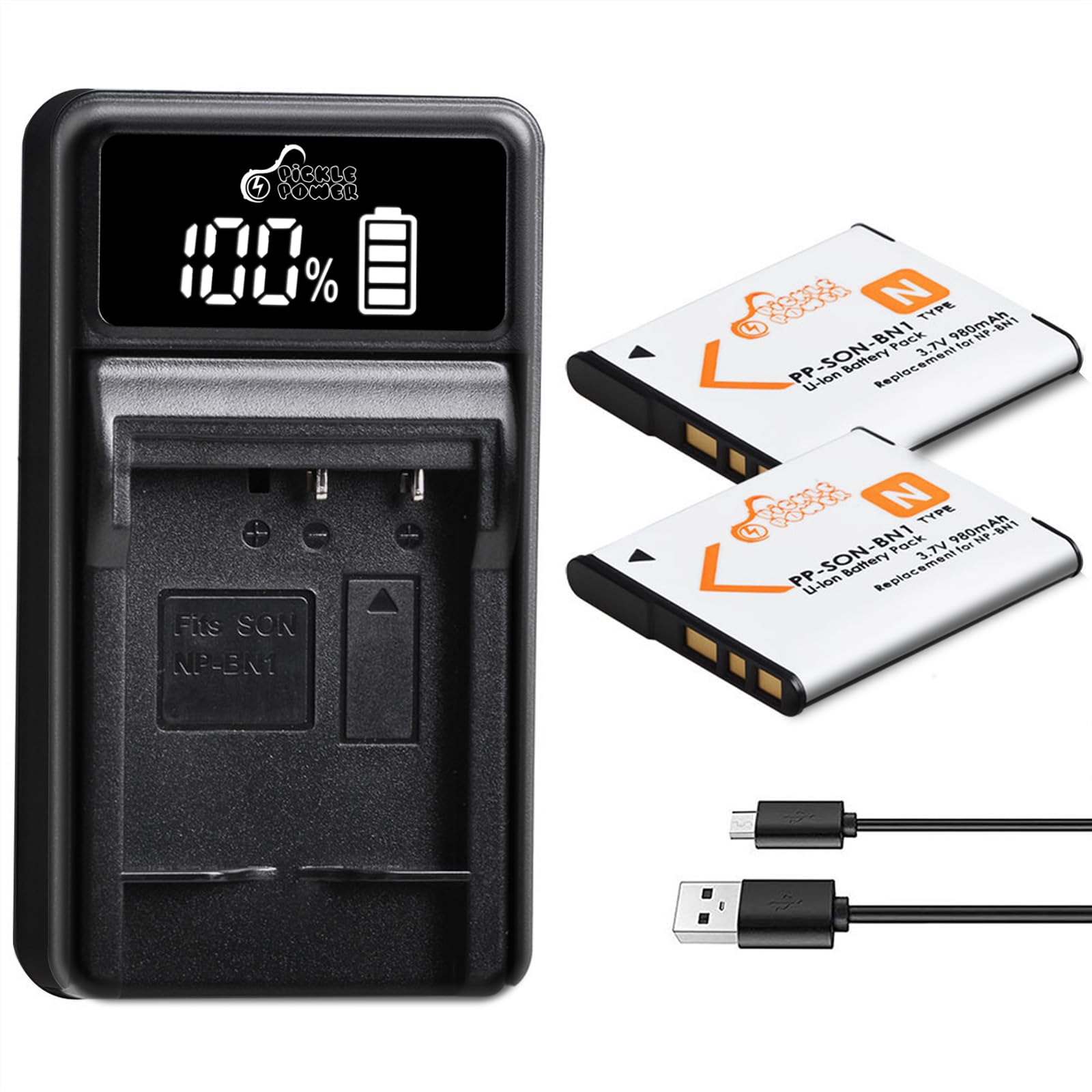 Pickle Power Np Bn1 Batteries And Battery Charger Replacement For Sony Cyber Shot Dsc W800 Dsc W530 Dsc W570 Dsc W650 Dsc W830 D