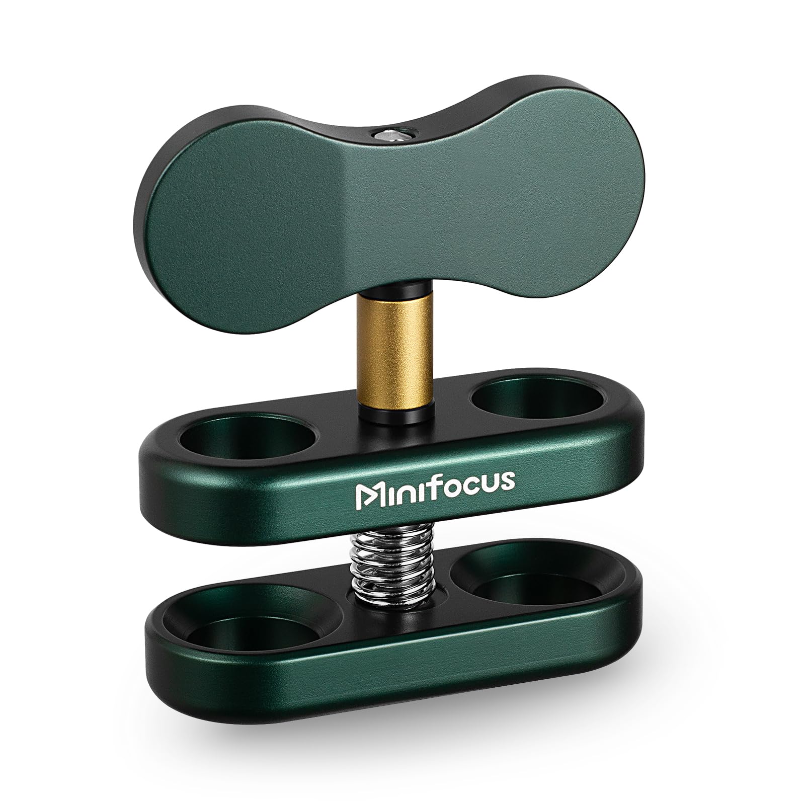 Minifocus Aluminum 1'' Ball Clamp Mount, Double Socket Arm, 360 Spring Clip Adapter Bracket Holder For Underwater Diving Photogr