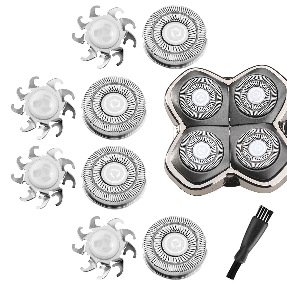 Mawaer 4Pcs Head Shaver Replacement Blades For Skull Shaver Pitbull 4 Head Series And 3 Head Series